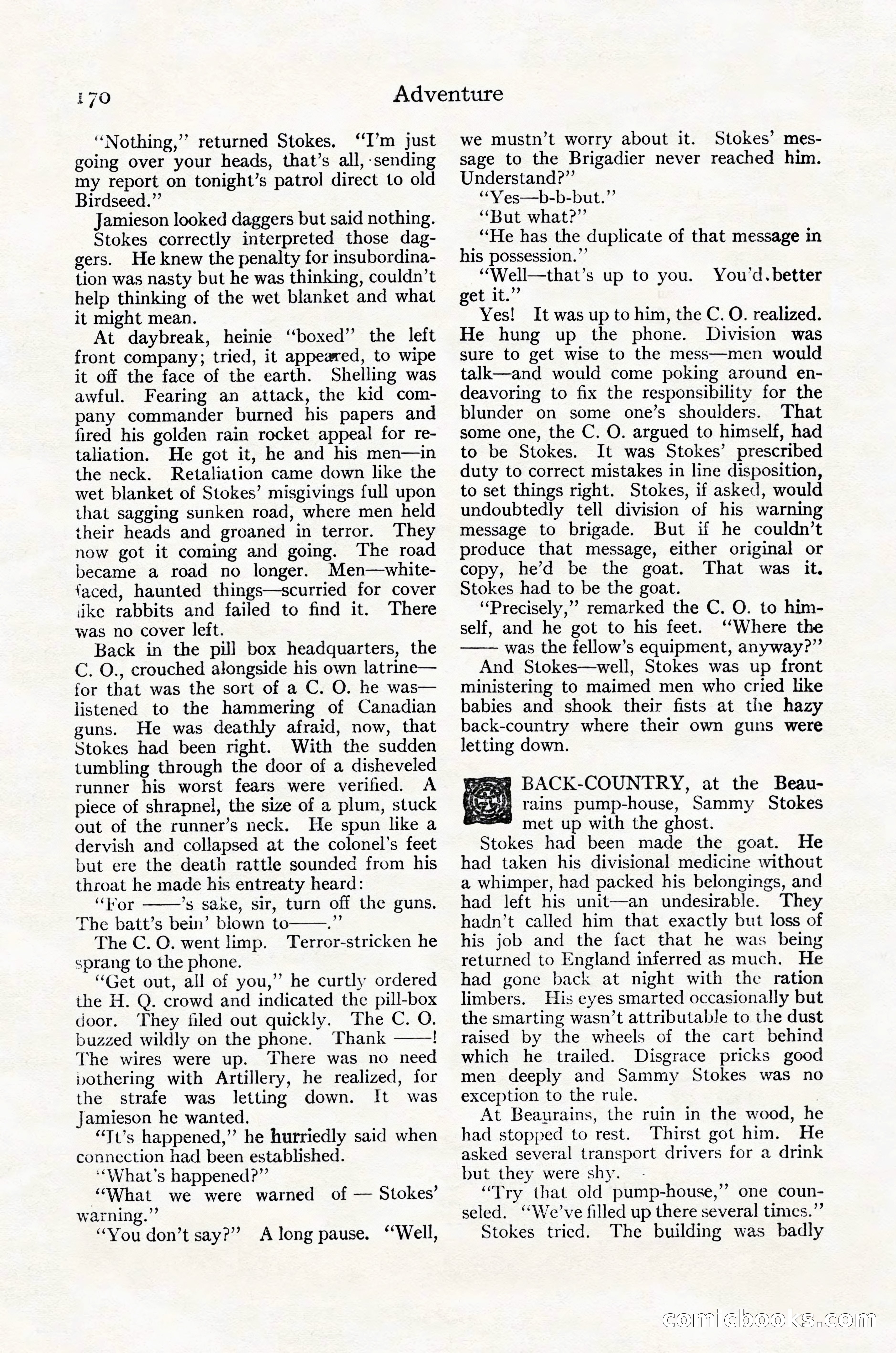 Adventure Magazine Cover, October 30, 1924 — page 180 of 204