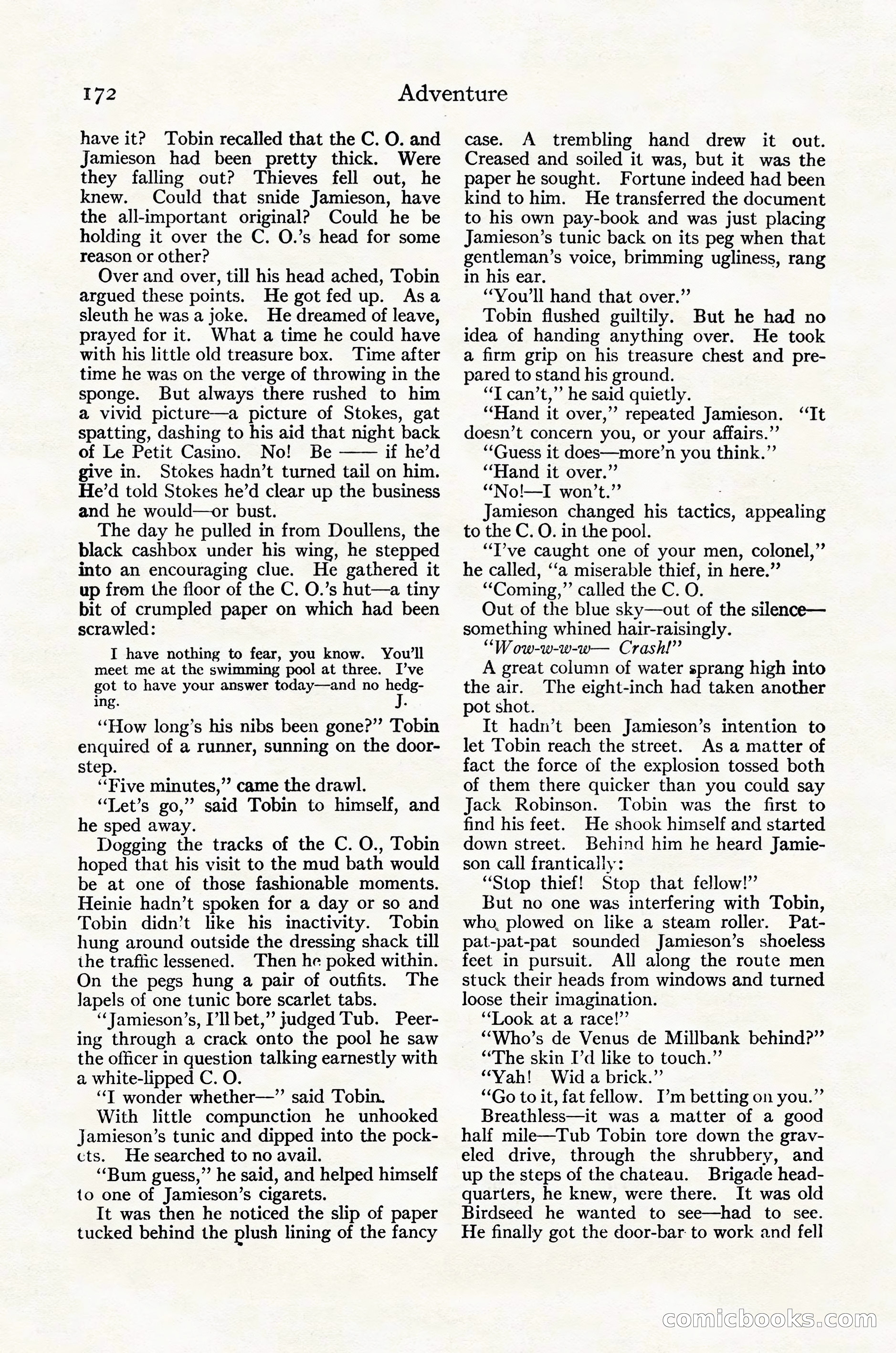 Adventure Magazine Cover, October 30, 1924 — page 182 of 204