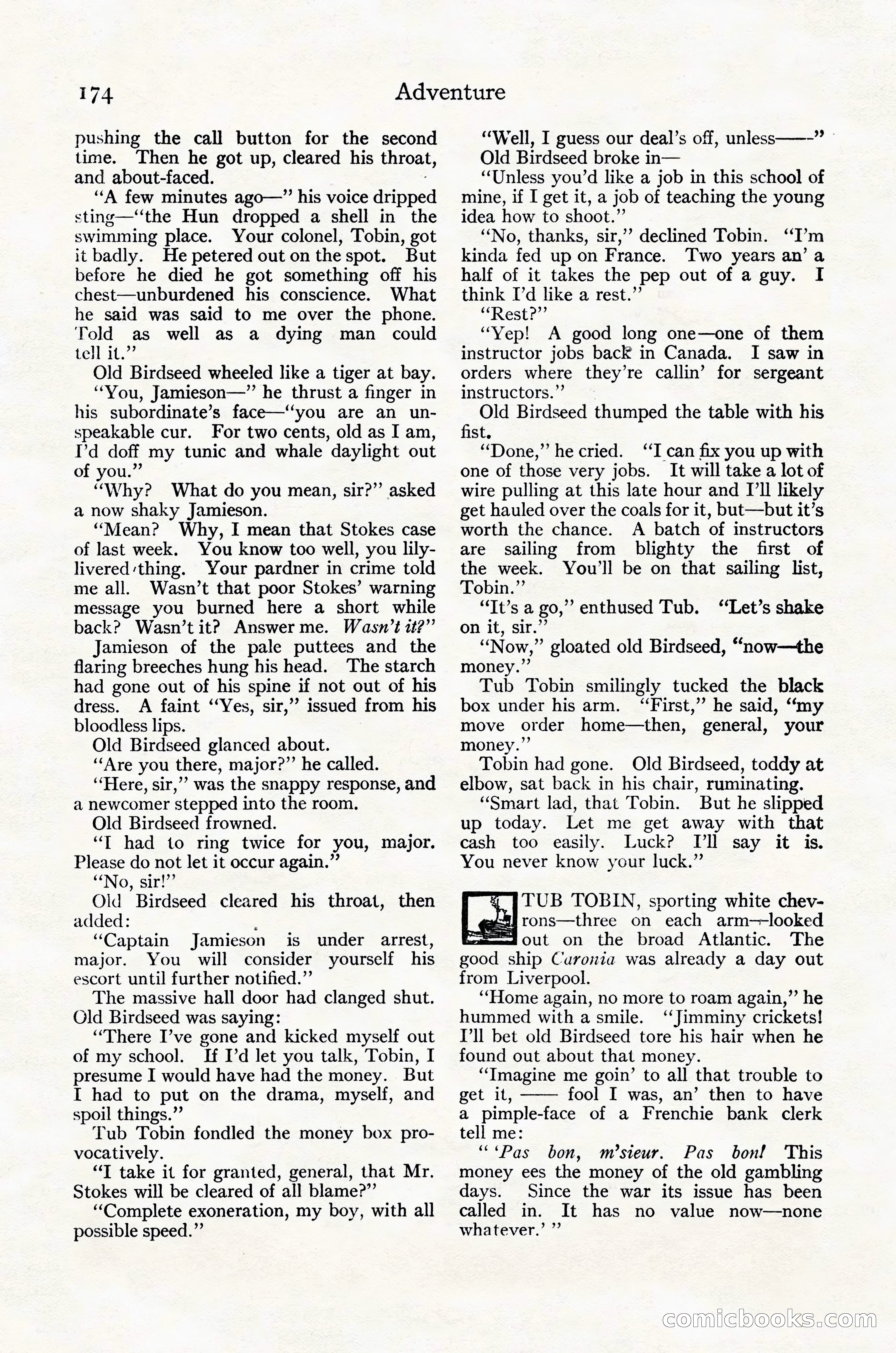 Adventure Magazine Cover, October 30, 1924 — page 184 of 204