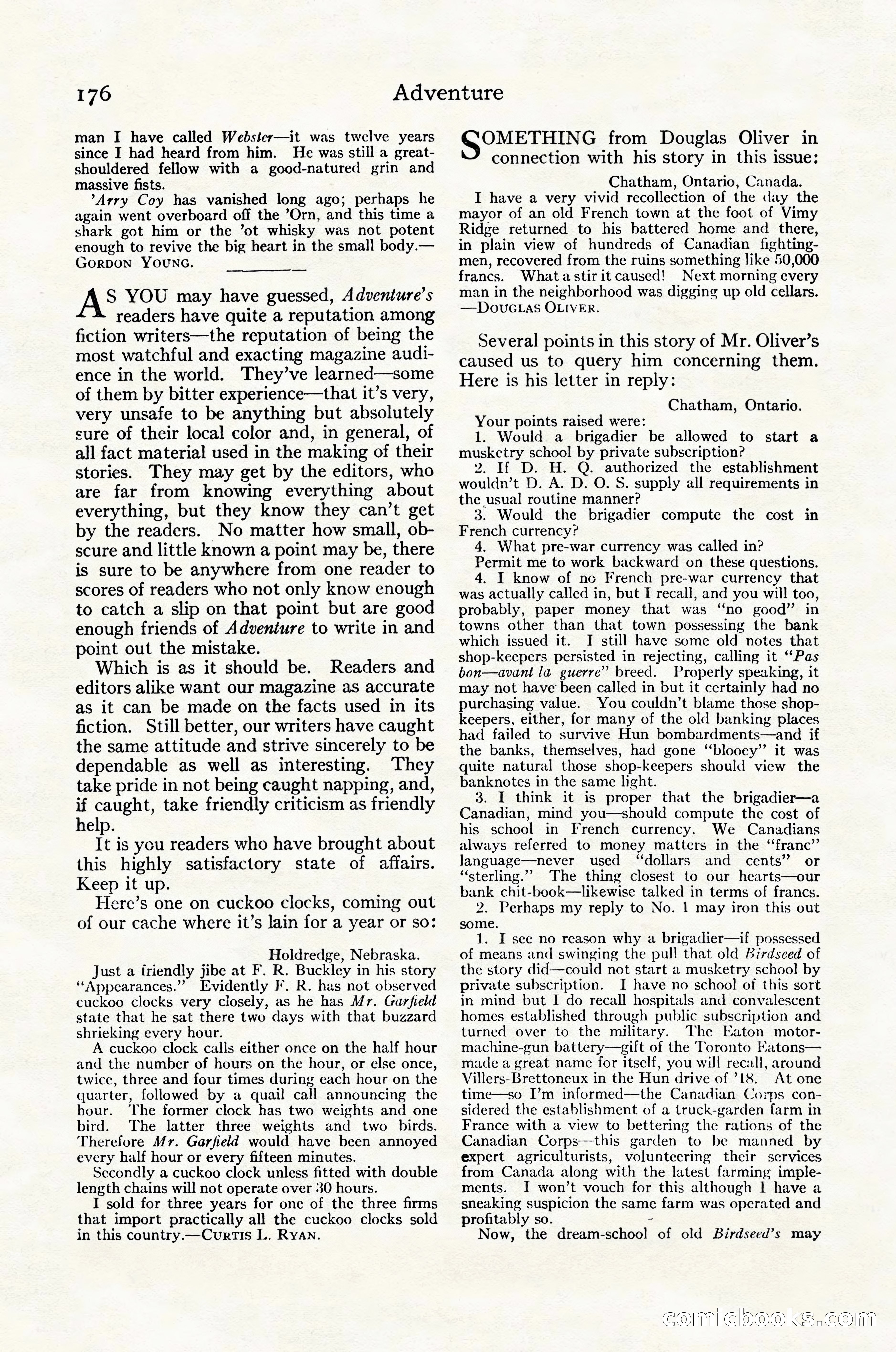 Adventure Magazine Cover, October 30, 1924 — page 186 of 204