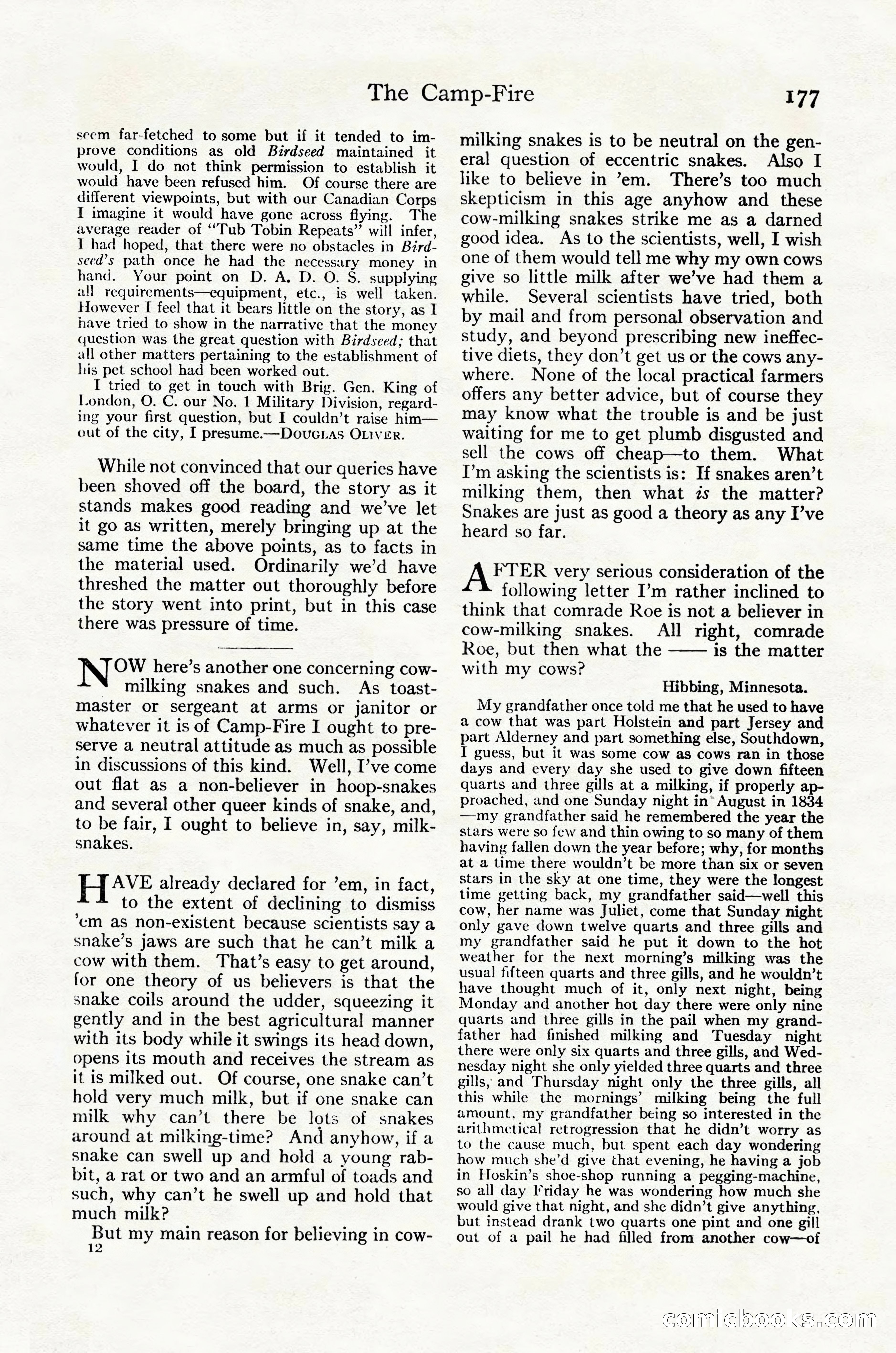 Adventure Magazine Cover, October 30, 1924 — page 187 of 204