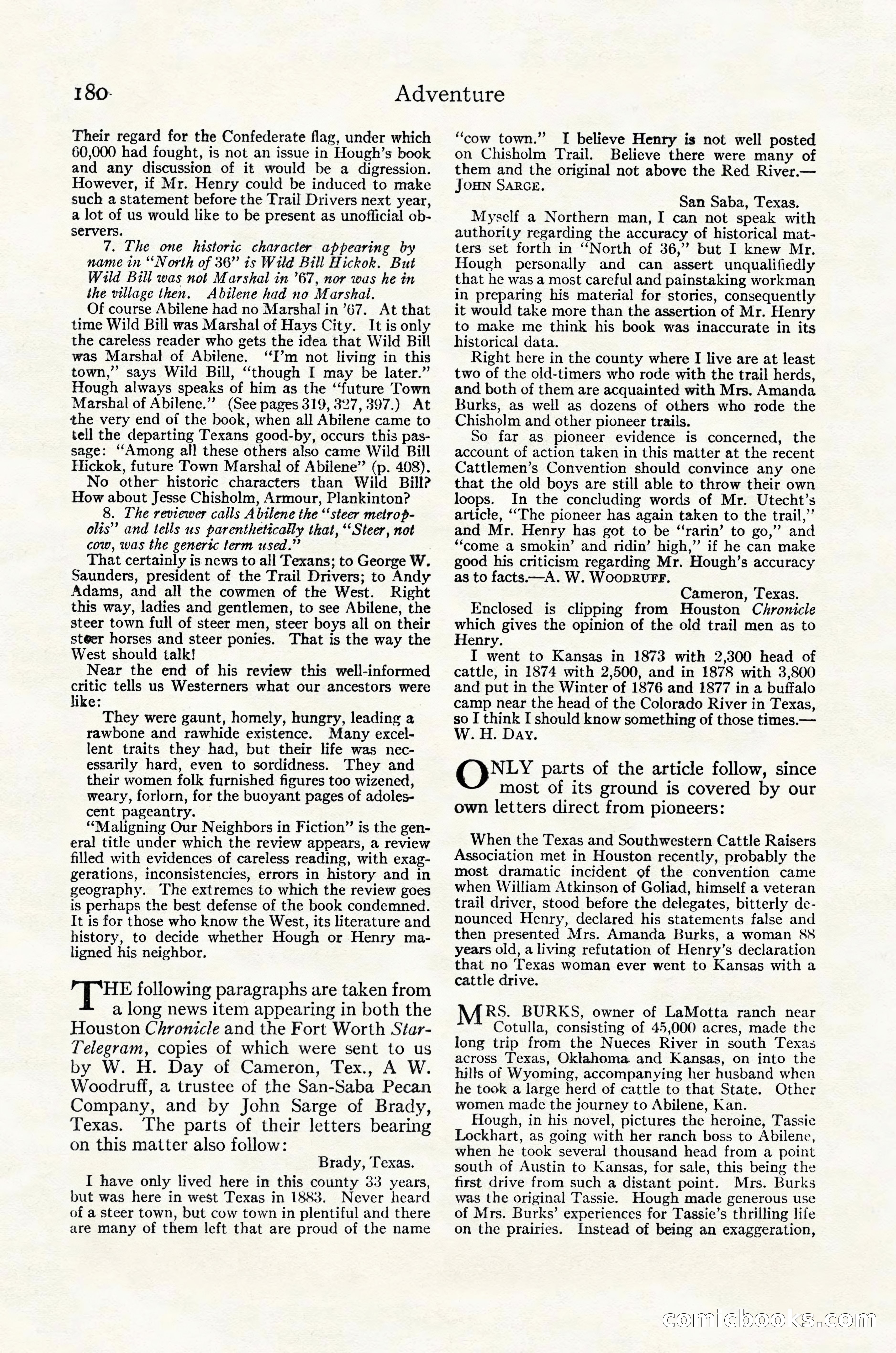 Adventure Magazine Cover, October 30, 1924 — page 190 of 204
