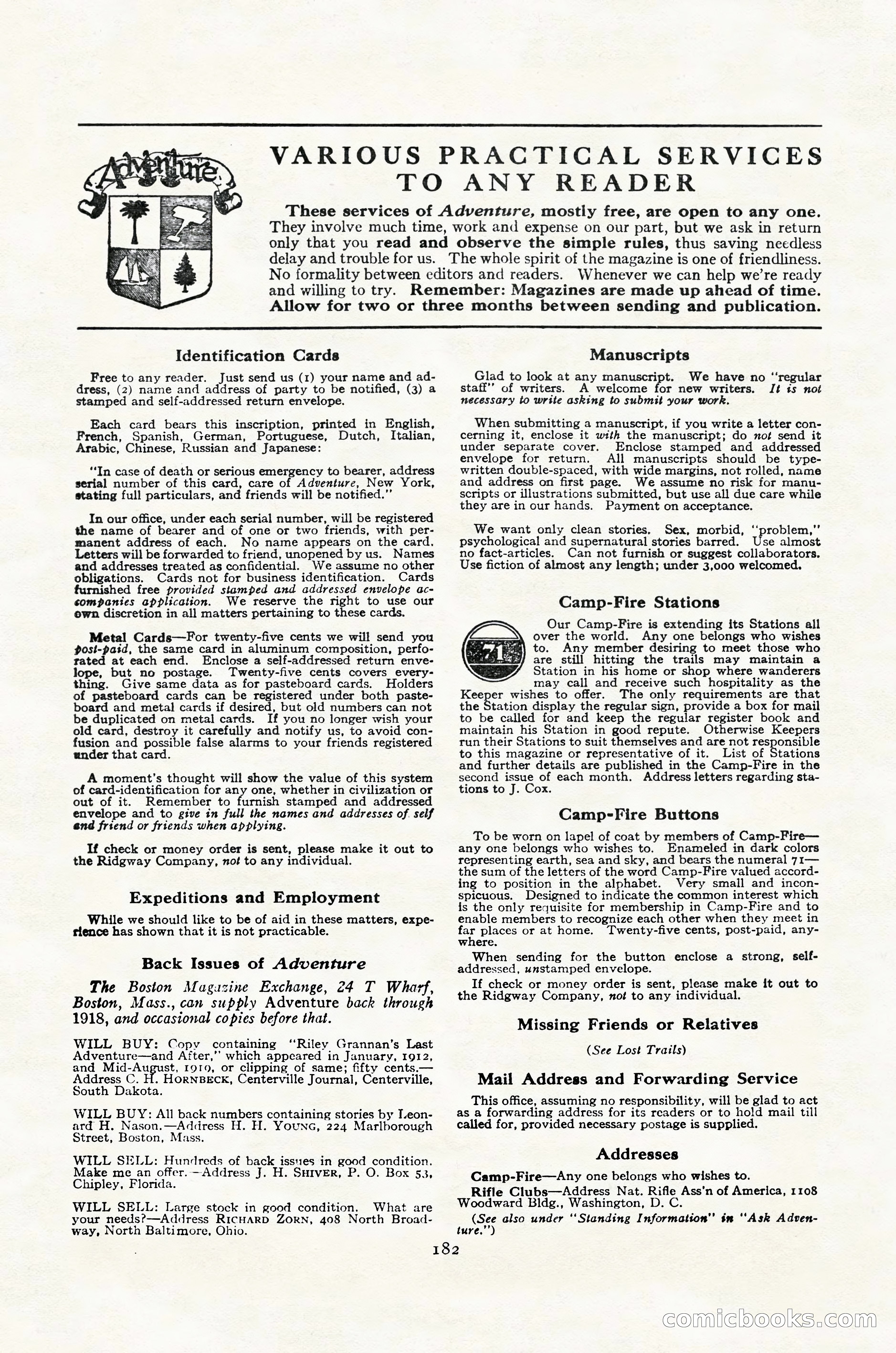 Adventure Magazine Cover, October 30, 1924 — page 192 of 204