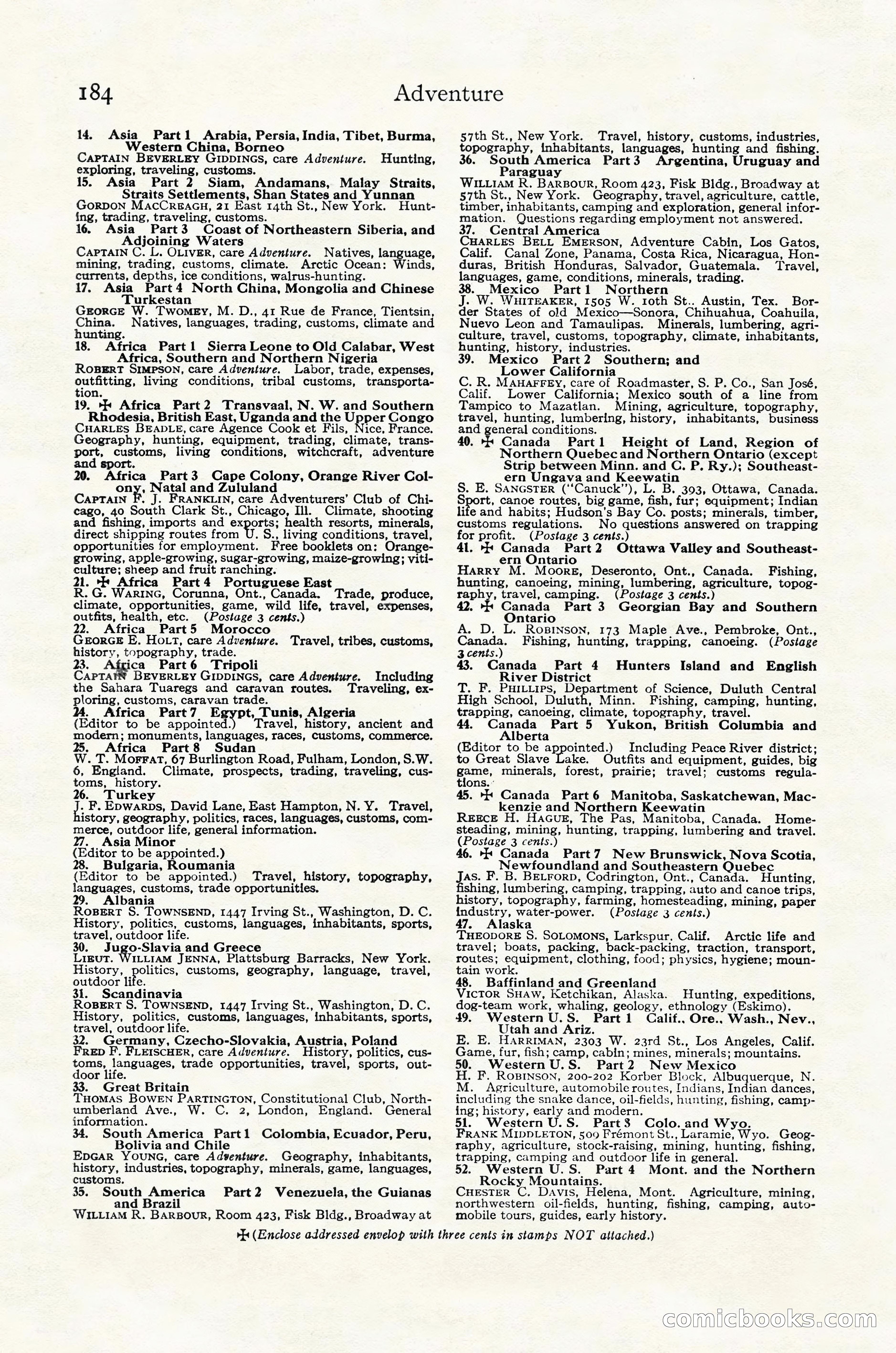 Adventure Magazine Cover, October 30, 1924 — page 194 of 204