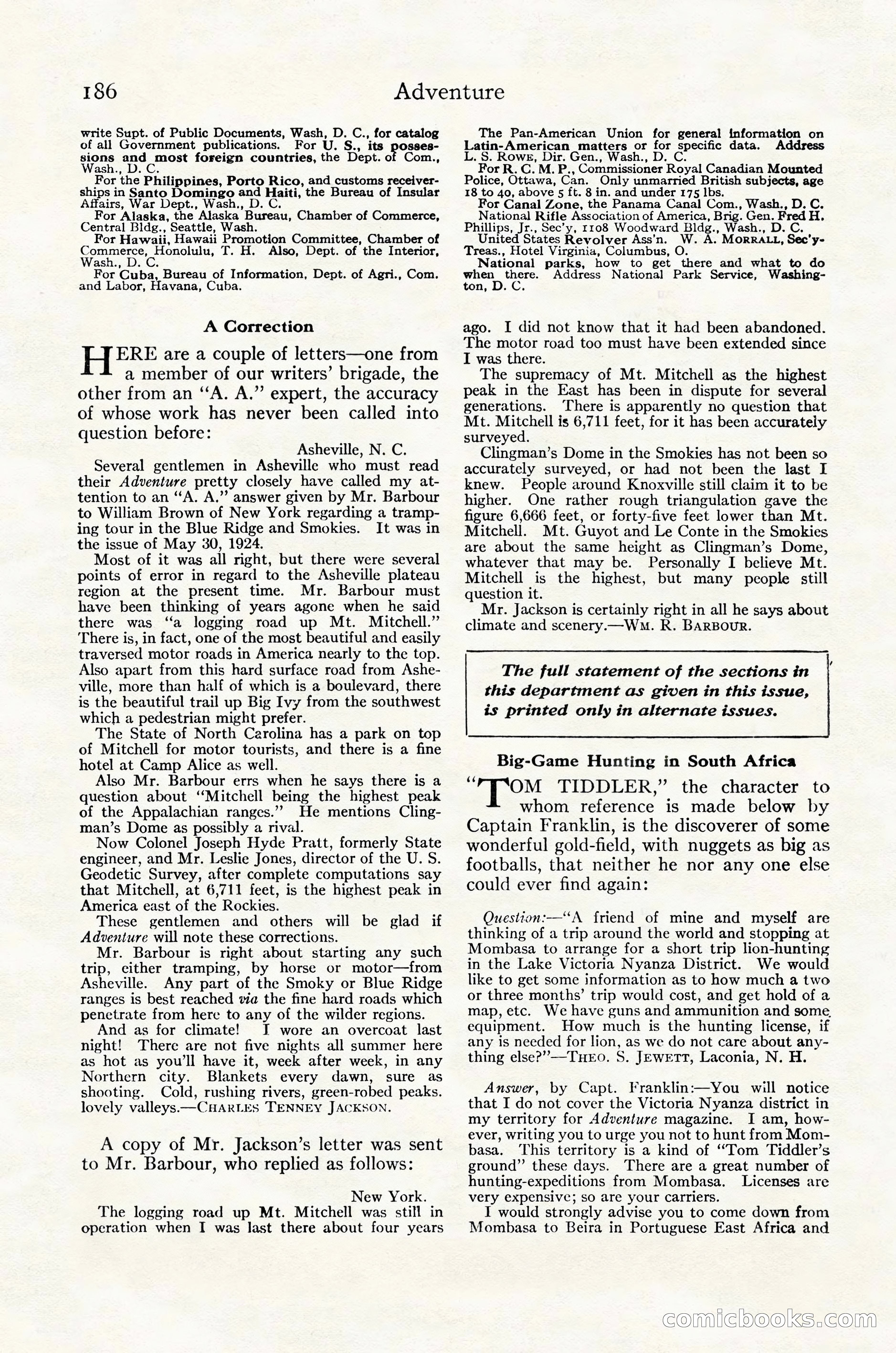 Adventure Magazine Cover, October 30, 1924 — page 196 of 204