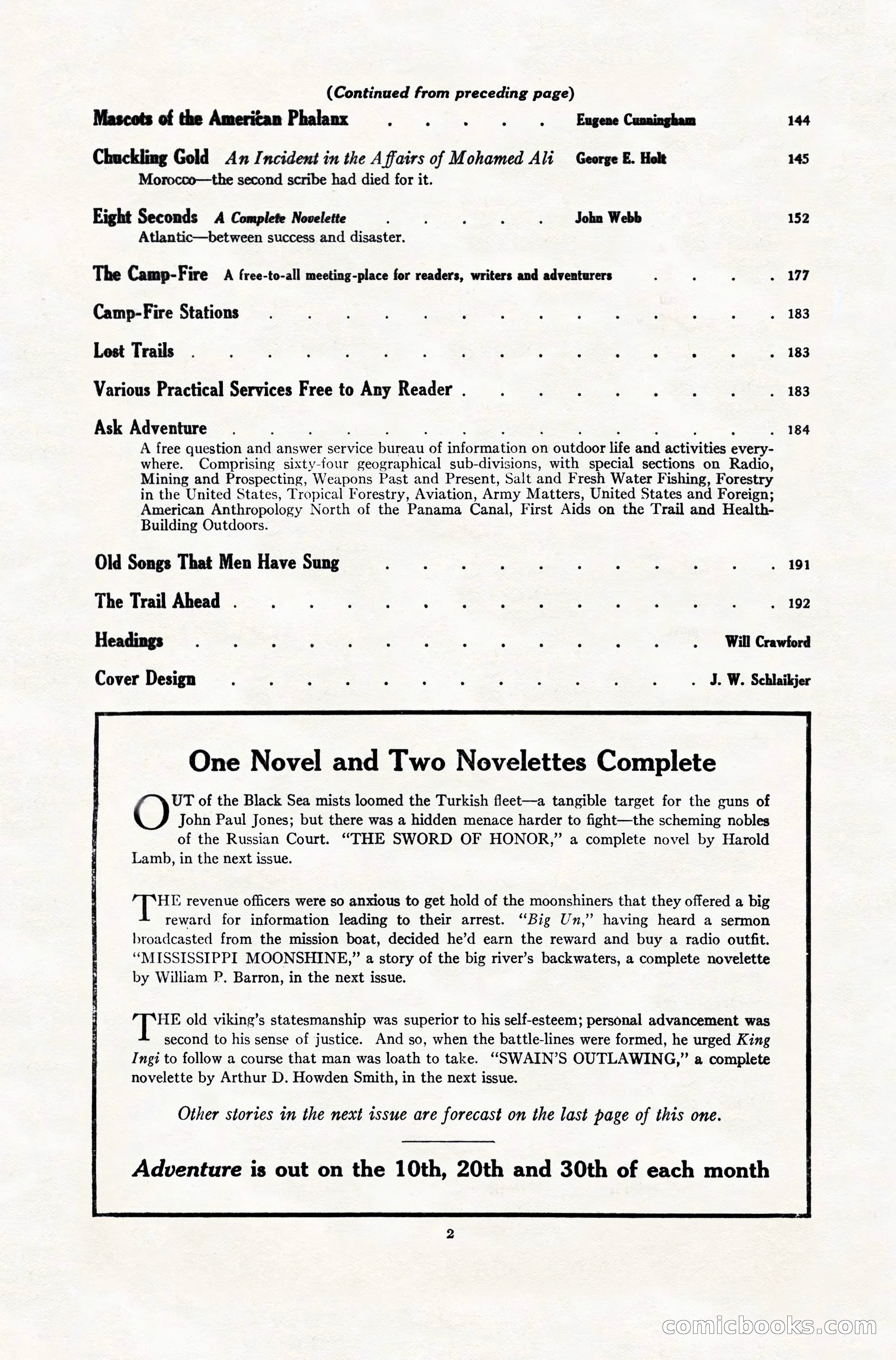 Adventure Magazine Cover, November 10, 1924 — page 4 of 194