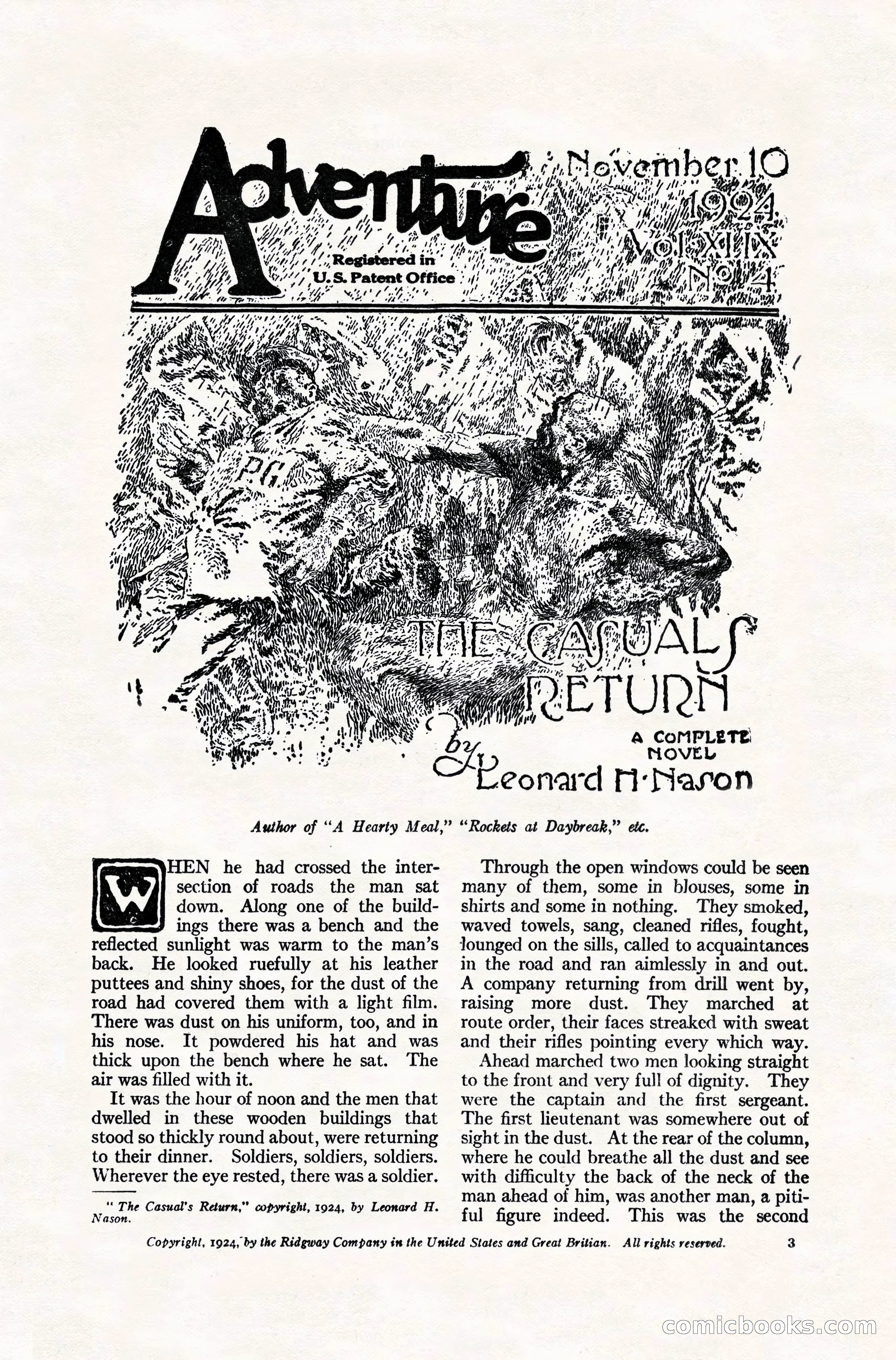 Adventure Magazine Cover, November 10, 1924 — page 5 of 194