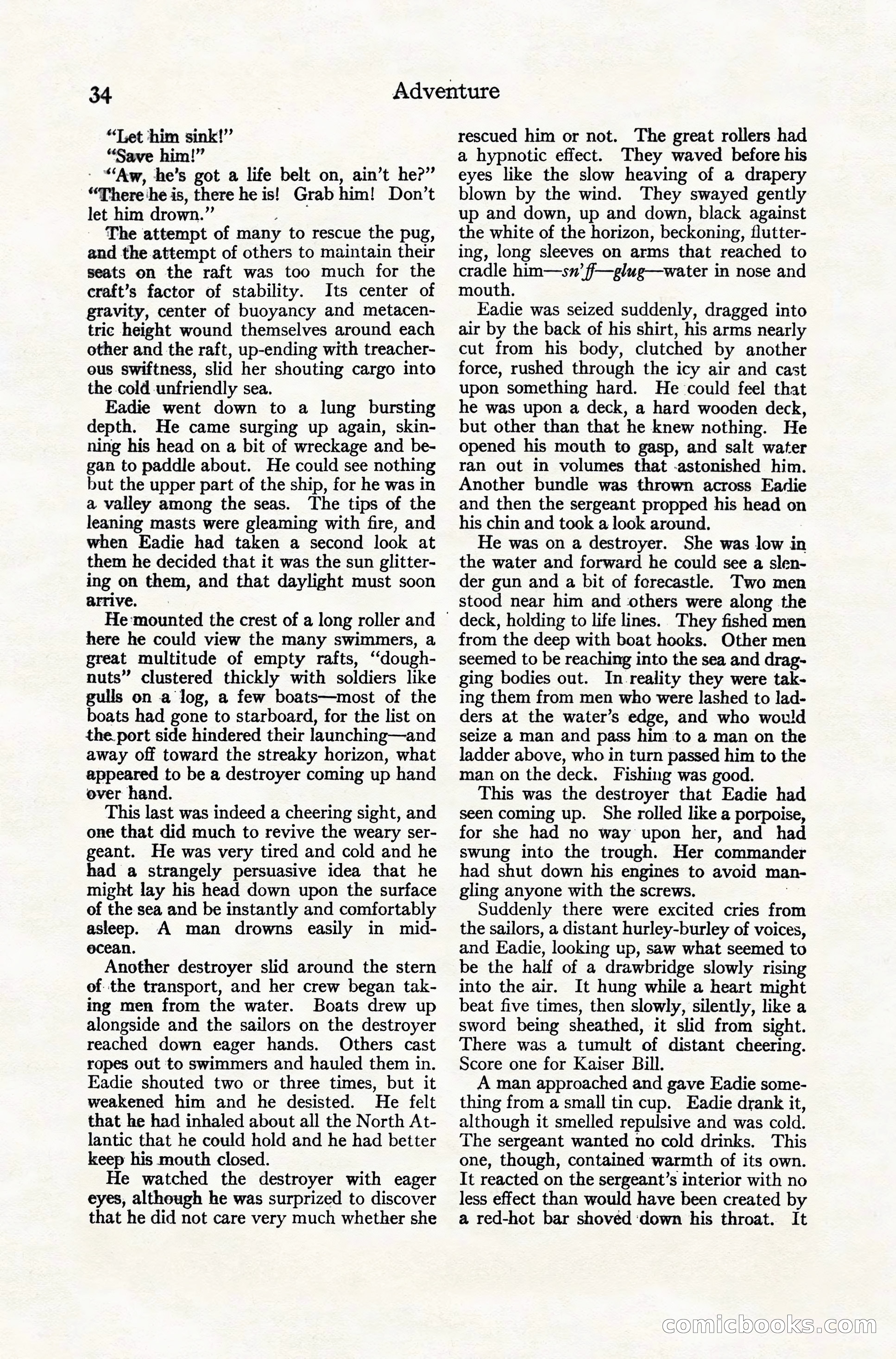 Adventure Magazine Cover, November 10, 1924 — page 36 of 194