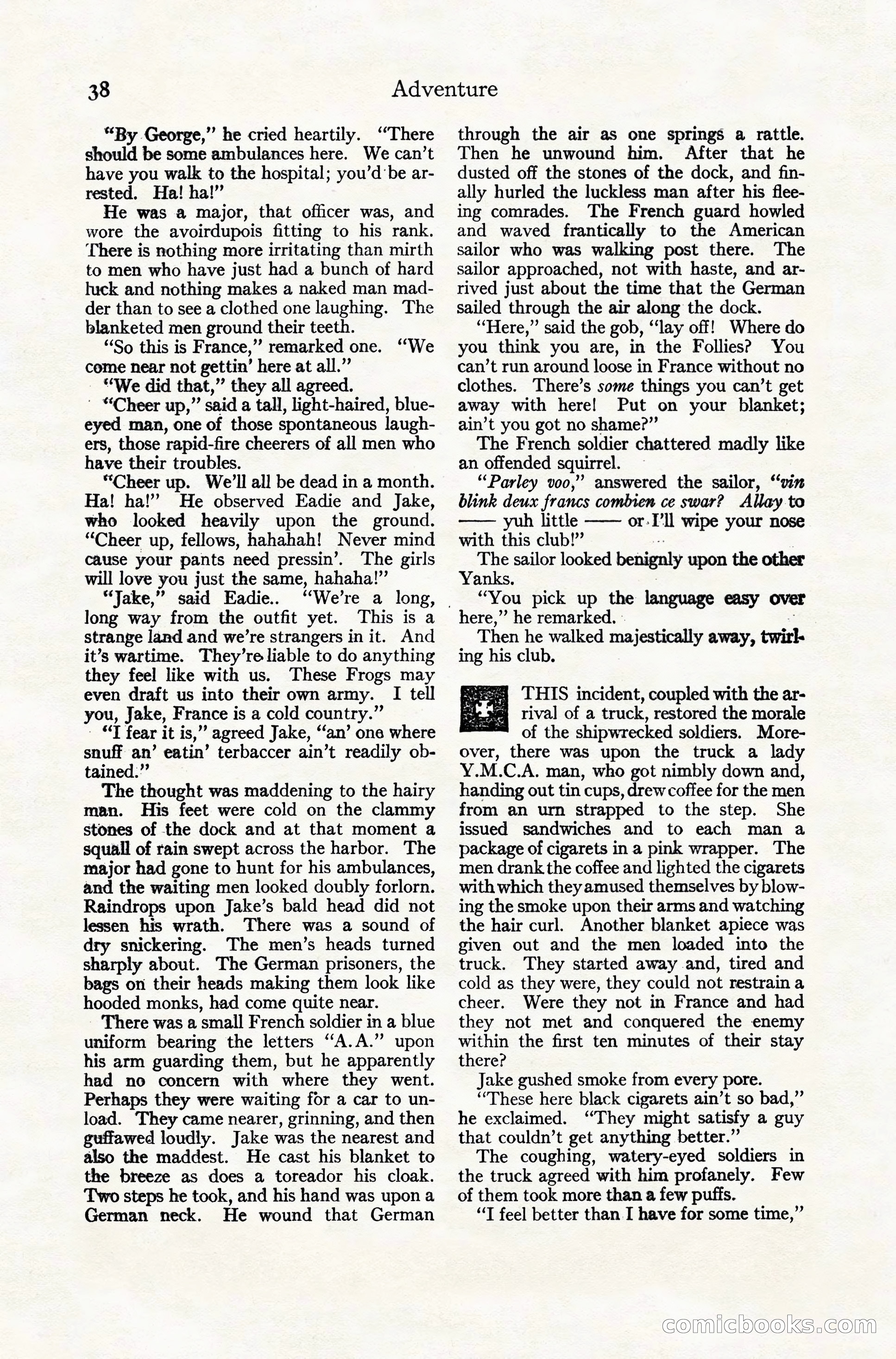 Adventure Magazine Cover, November 10, 1924 — page 40 of 194
