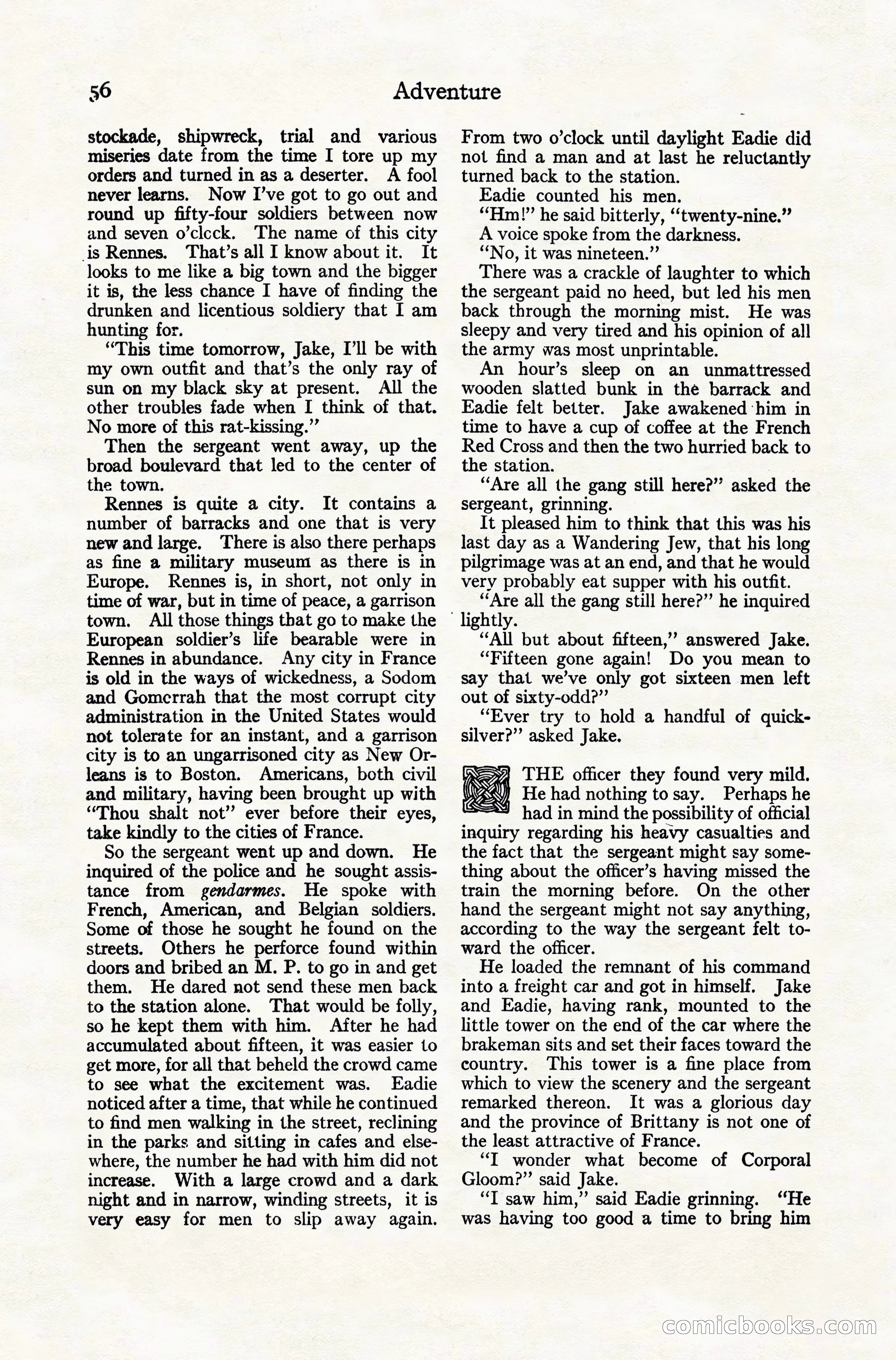 Adventure Magazine Cover, November 10, 1924 — page 58 of 194