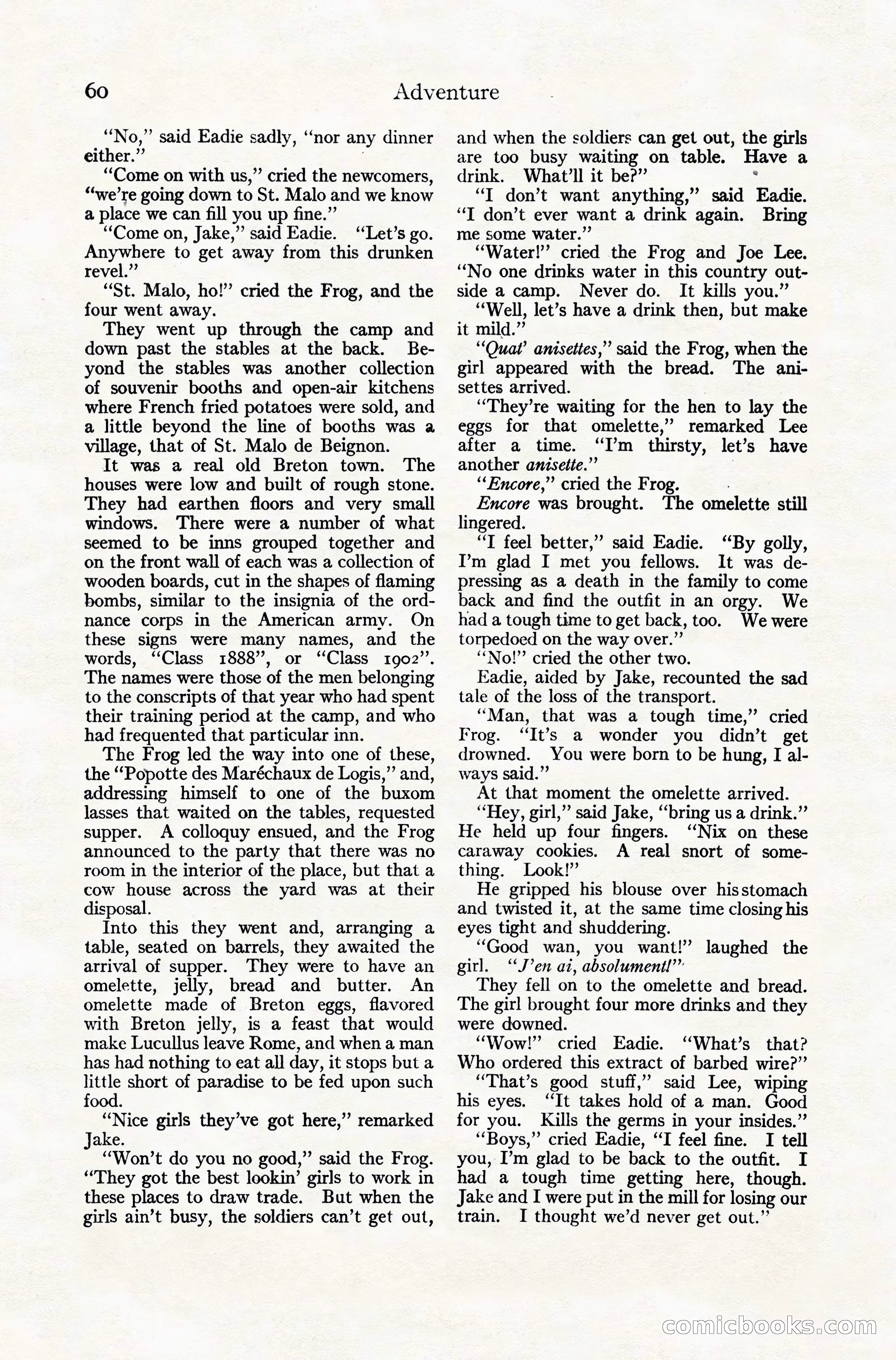Adventure Magazine Cover, November 10, 1924 — page 62 of 194