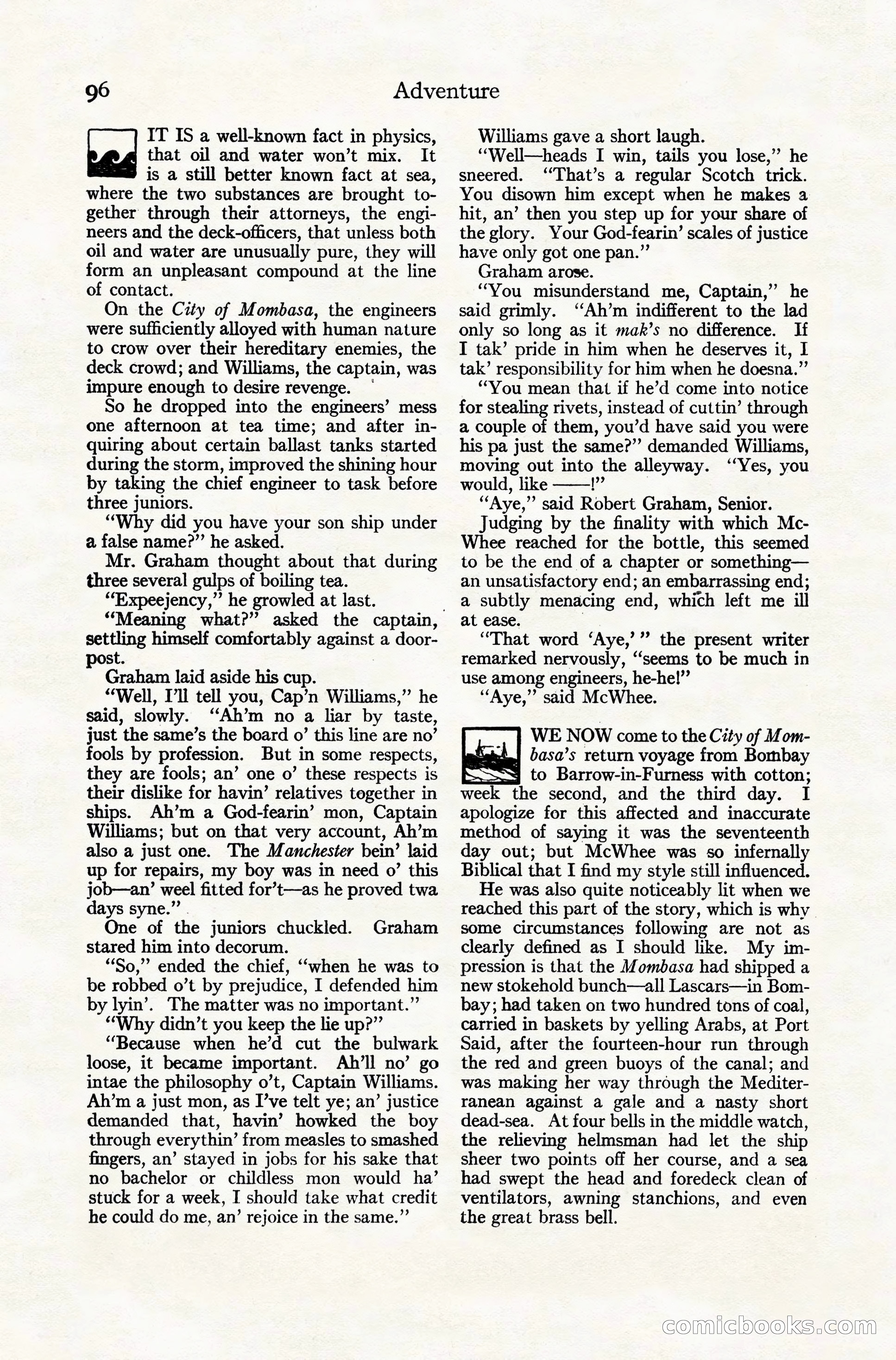 Adventure Magazine Cover, November 10, 1924 — page 98 of 194
