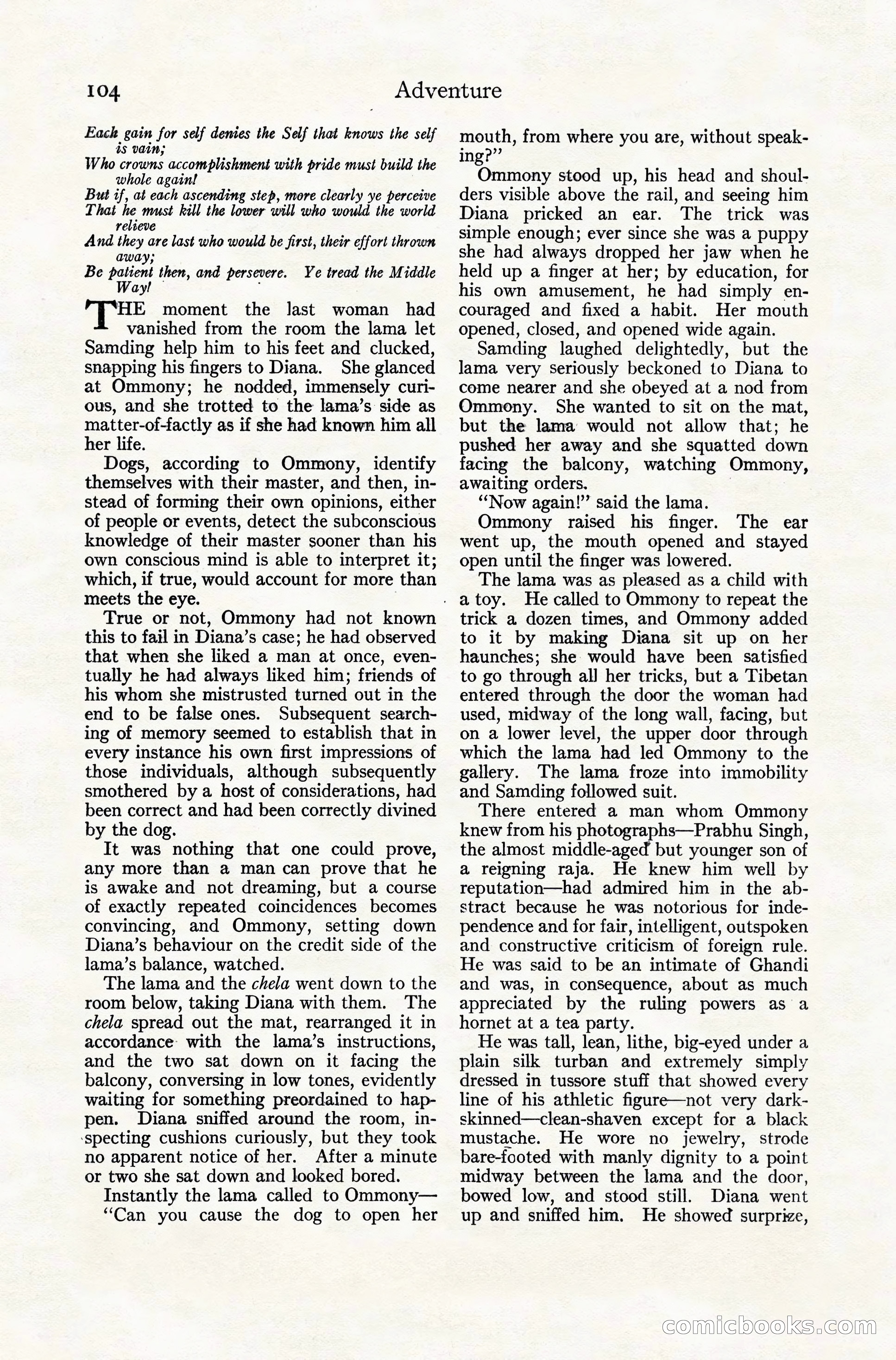 Adventure Magazine Cover, November 10, 1924 — page 106 of 194