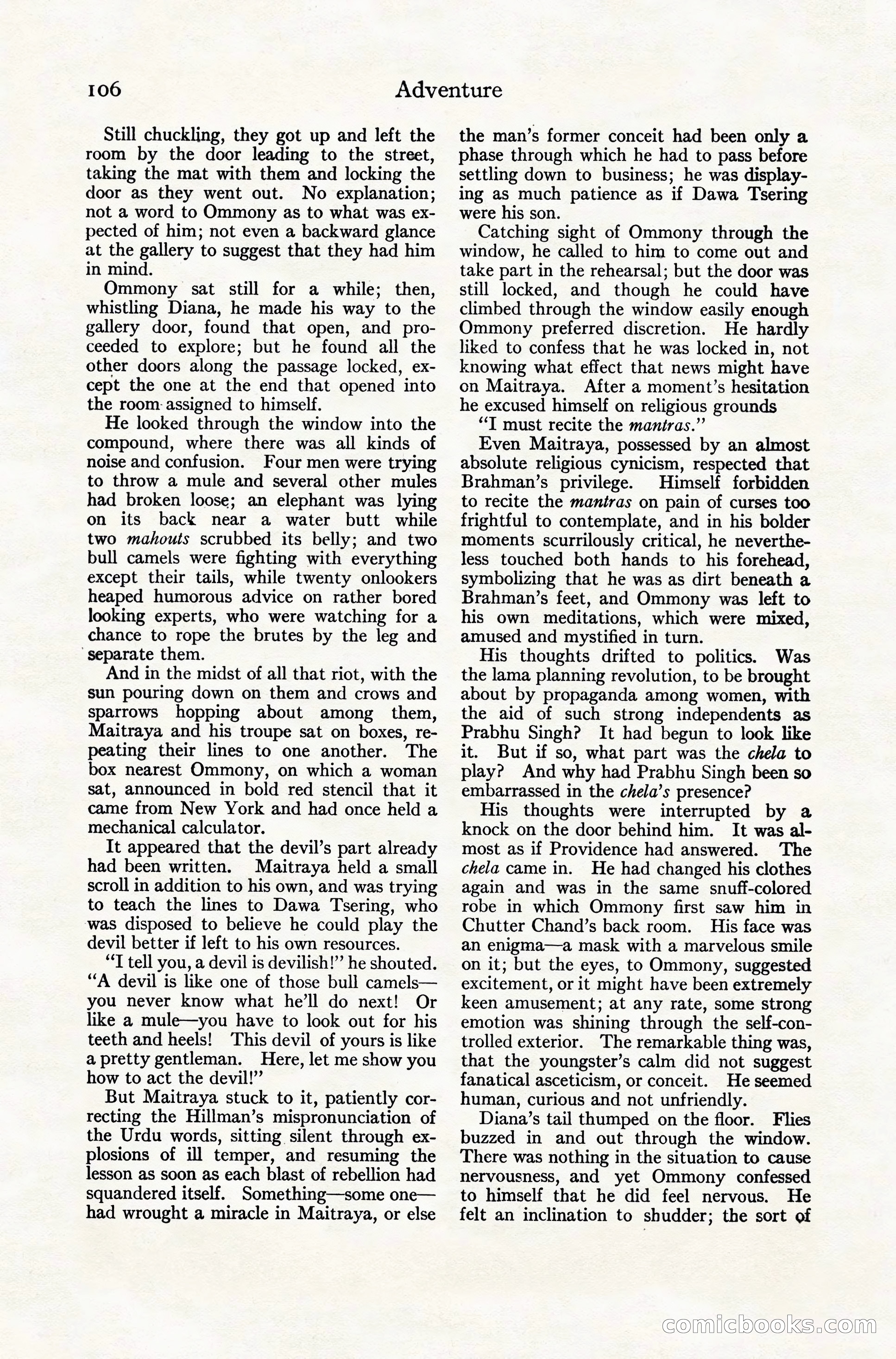 Adventure Magazine Cover, November 10, 1924 — page 108 of 194