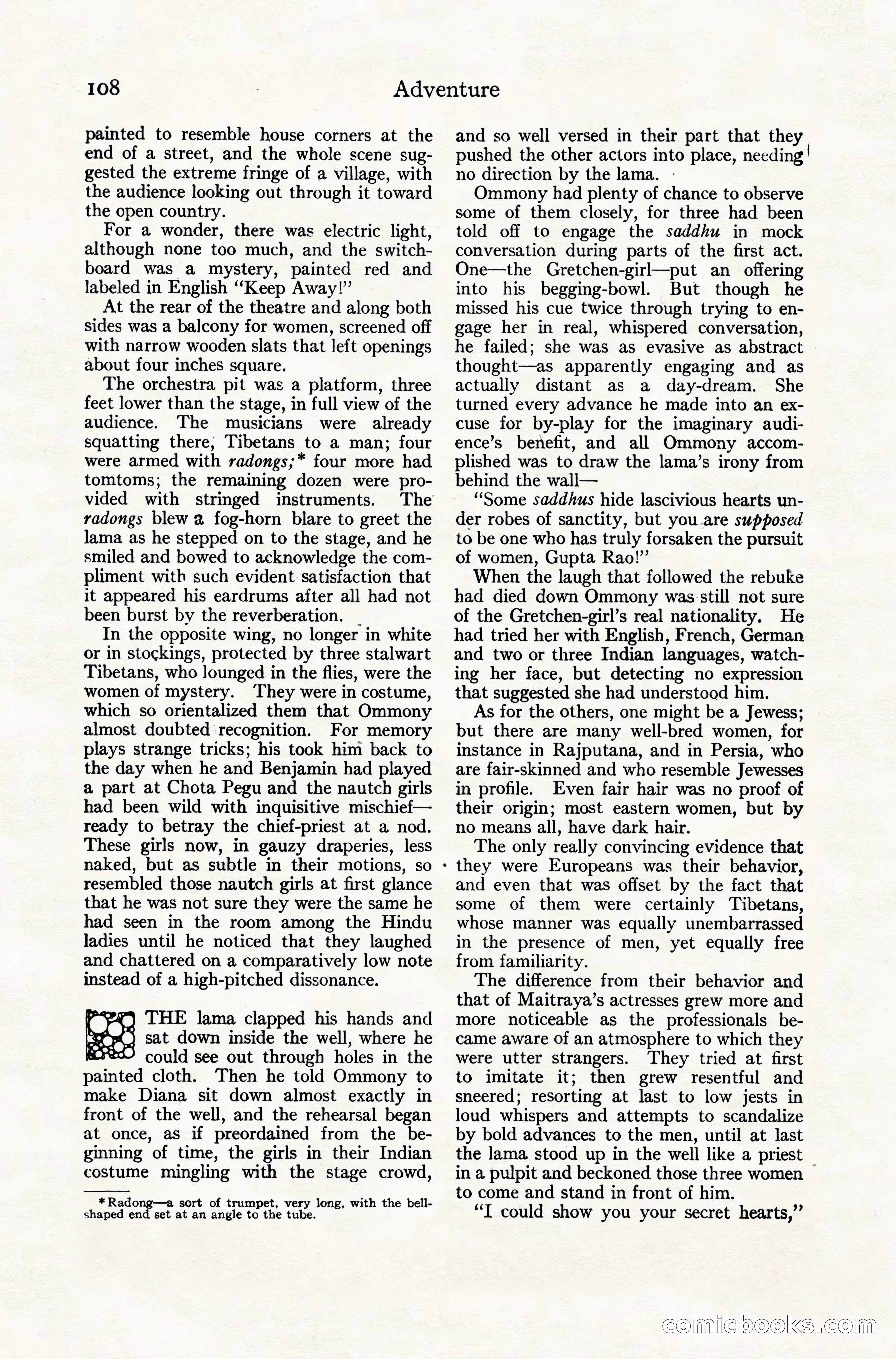 Adventure Magazine Cover, November 10, 1924 — page 110 of 194