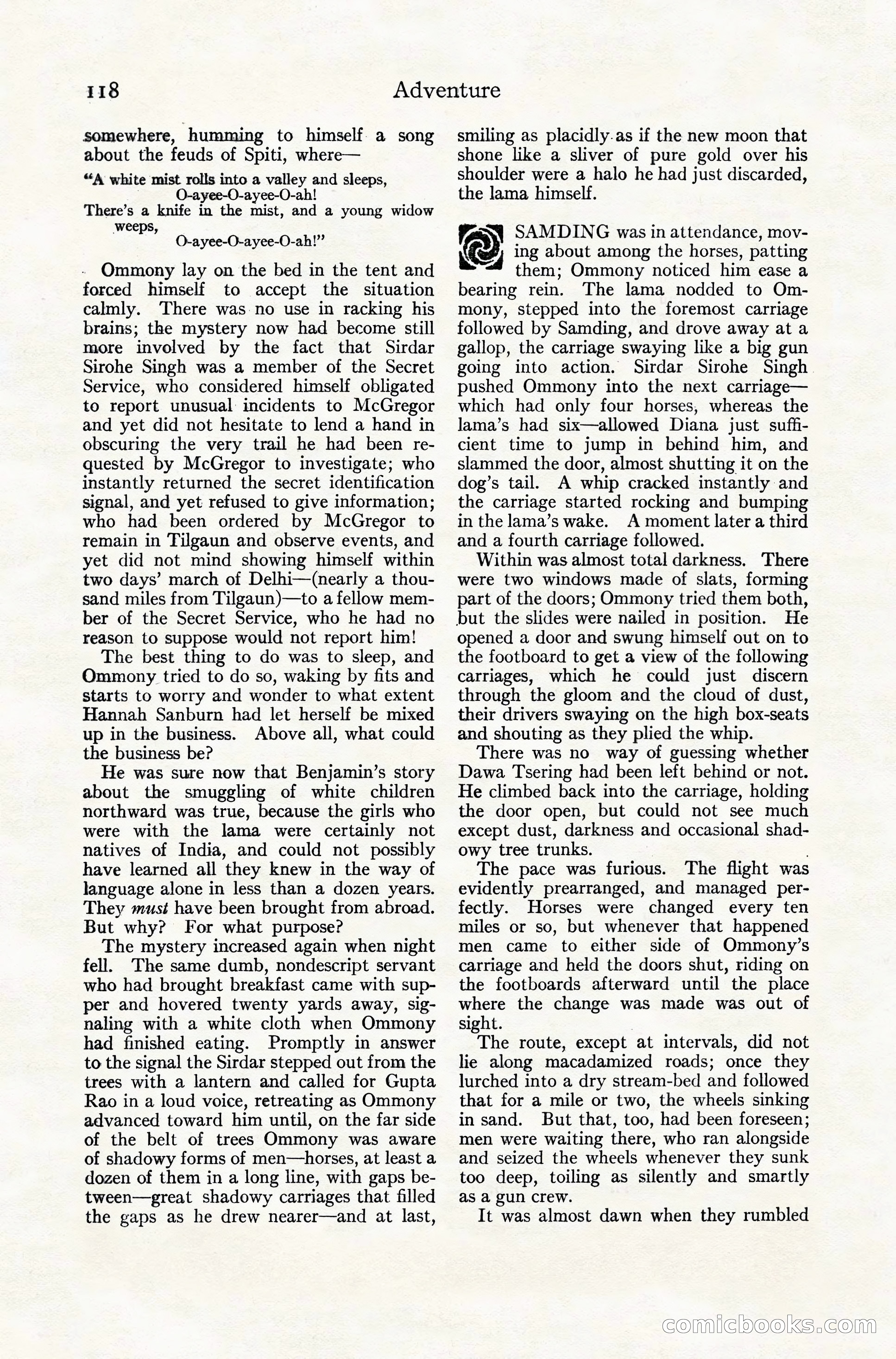 Adventure Magazine Cover, November 10, 1924 — page 120 of 194
