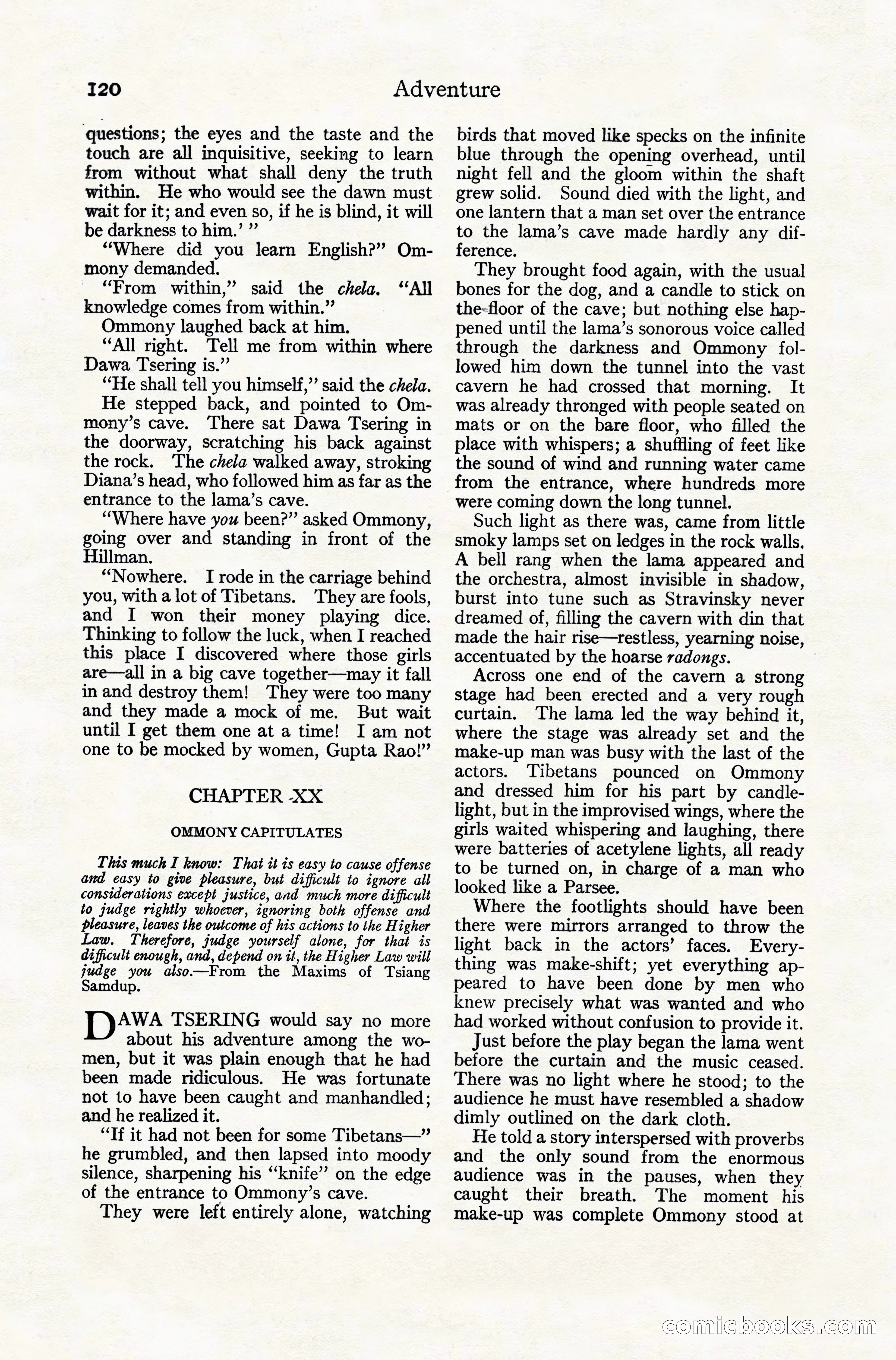 Adventure Magazine Cover, November 10, 1924 — page 122 of 194