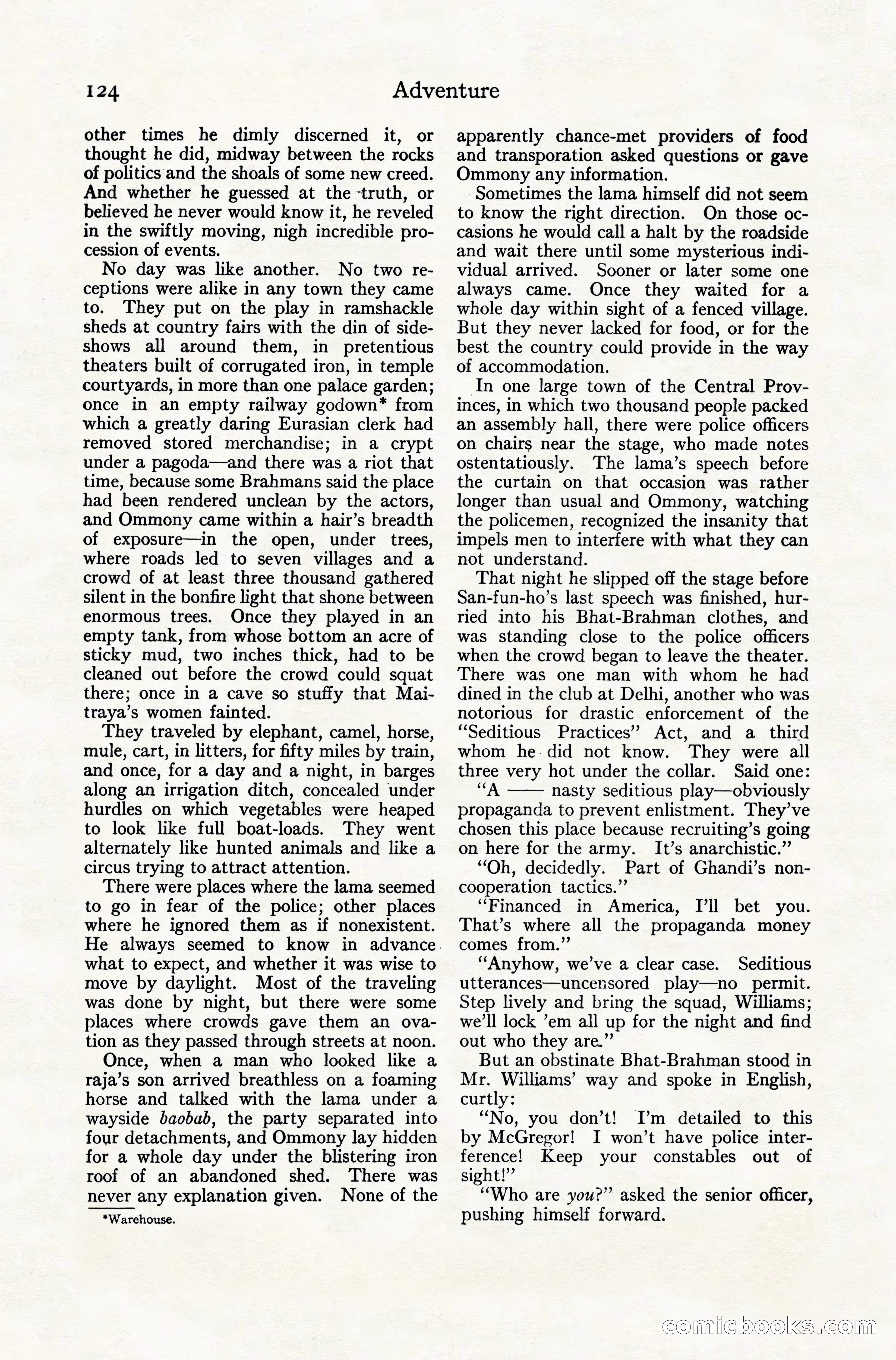 Adventure Magazine Cover, November 10, 1924 — page 126 of 194