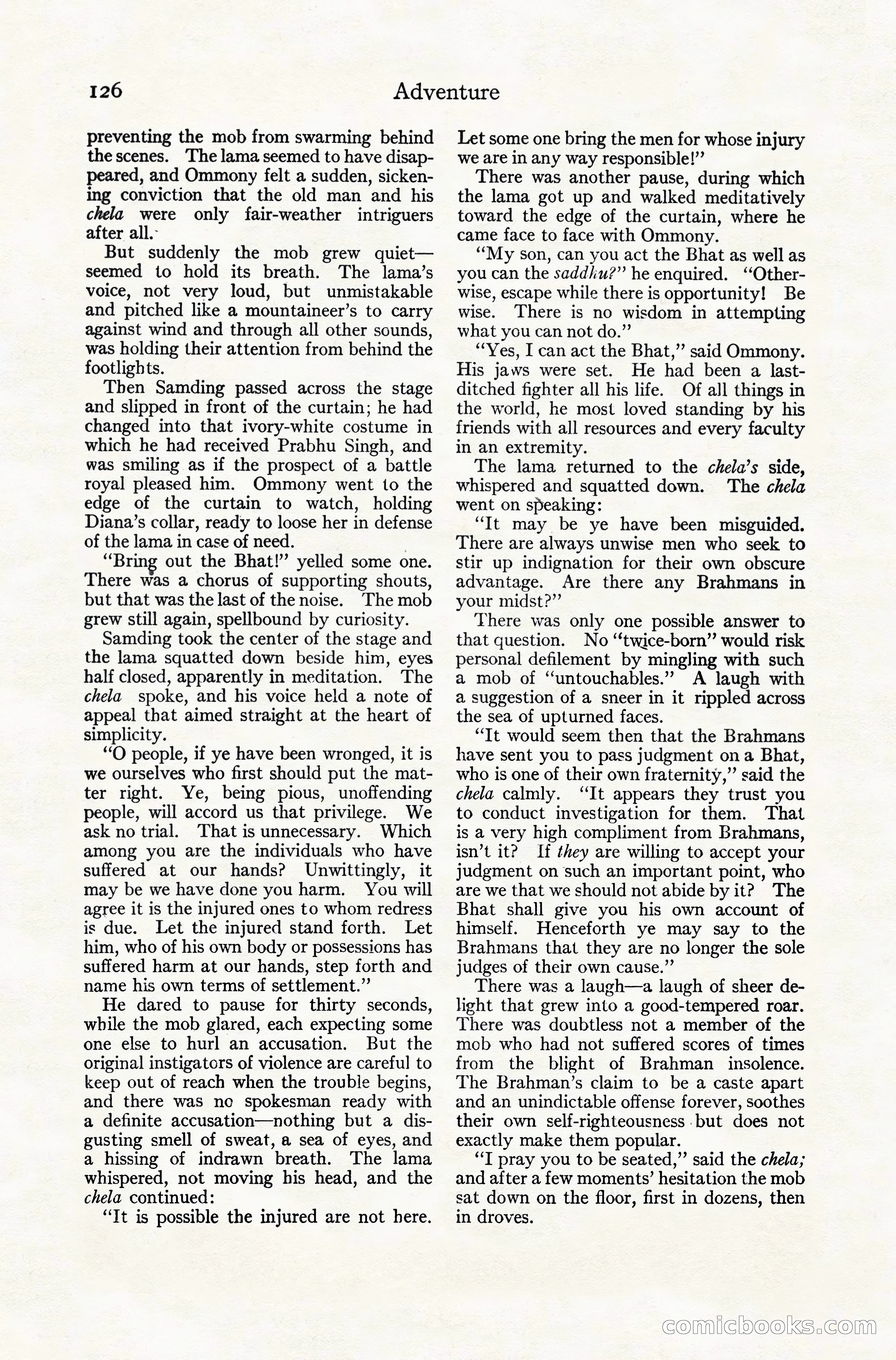Adventure Magazine Cover, November 10, 1924 — page 128 of 194