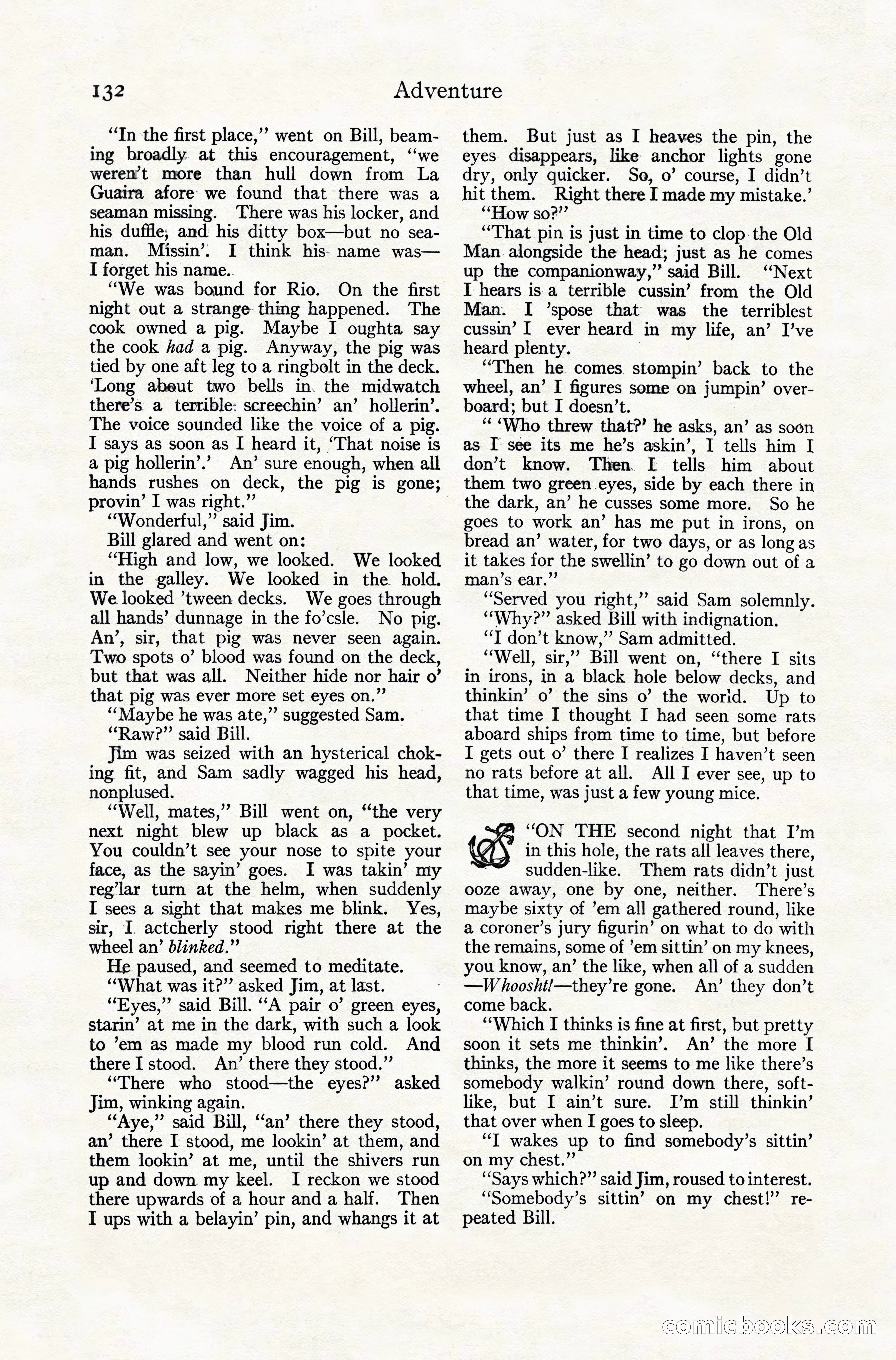 Adventure Magazine Cover, November 10, 1924 — page 134 of 194