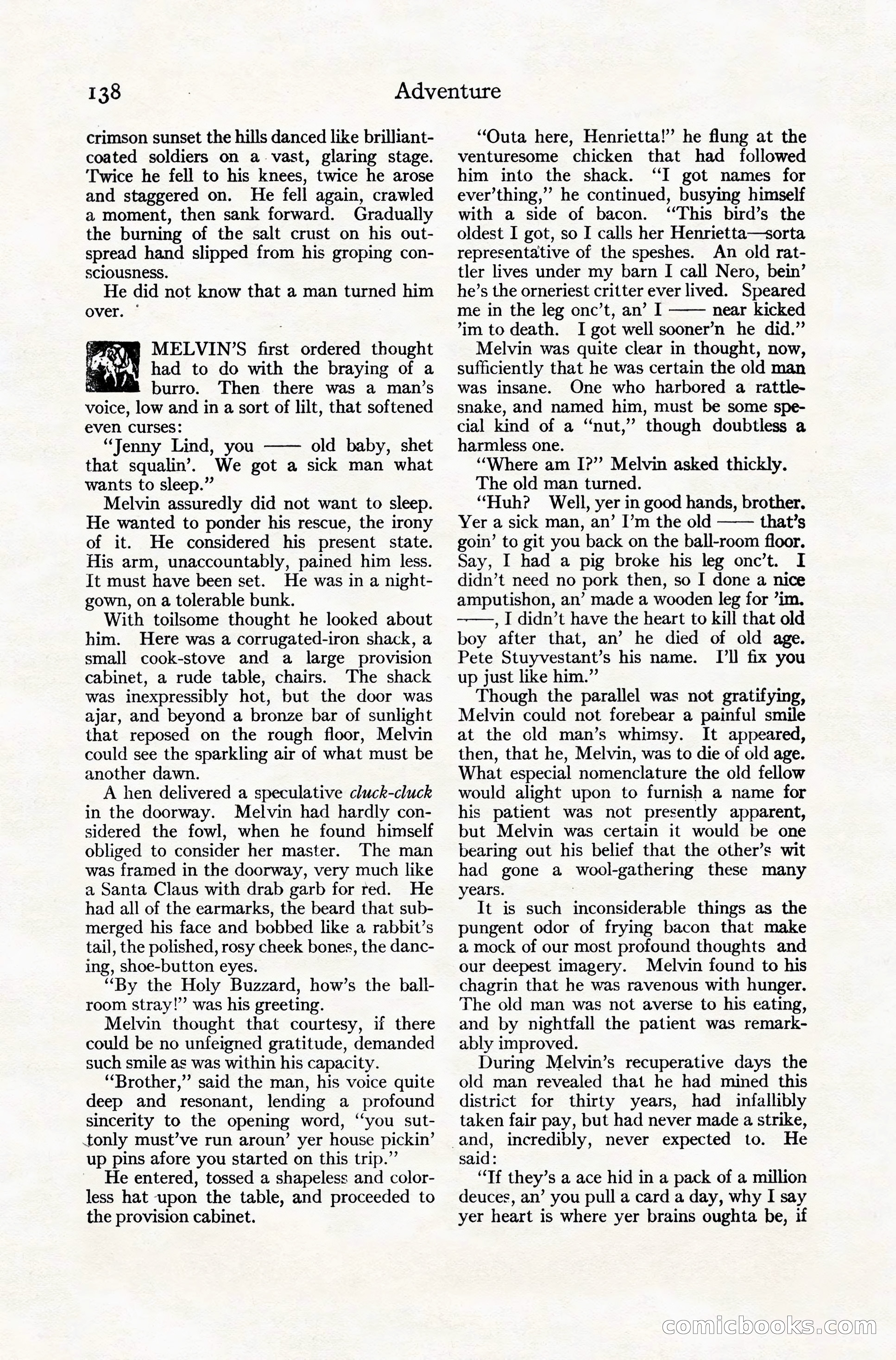 Adventure Magazine Cover, November 10, 1924 — page 140 of 194