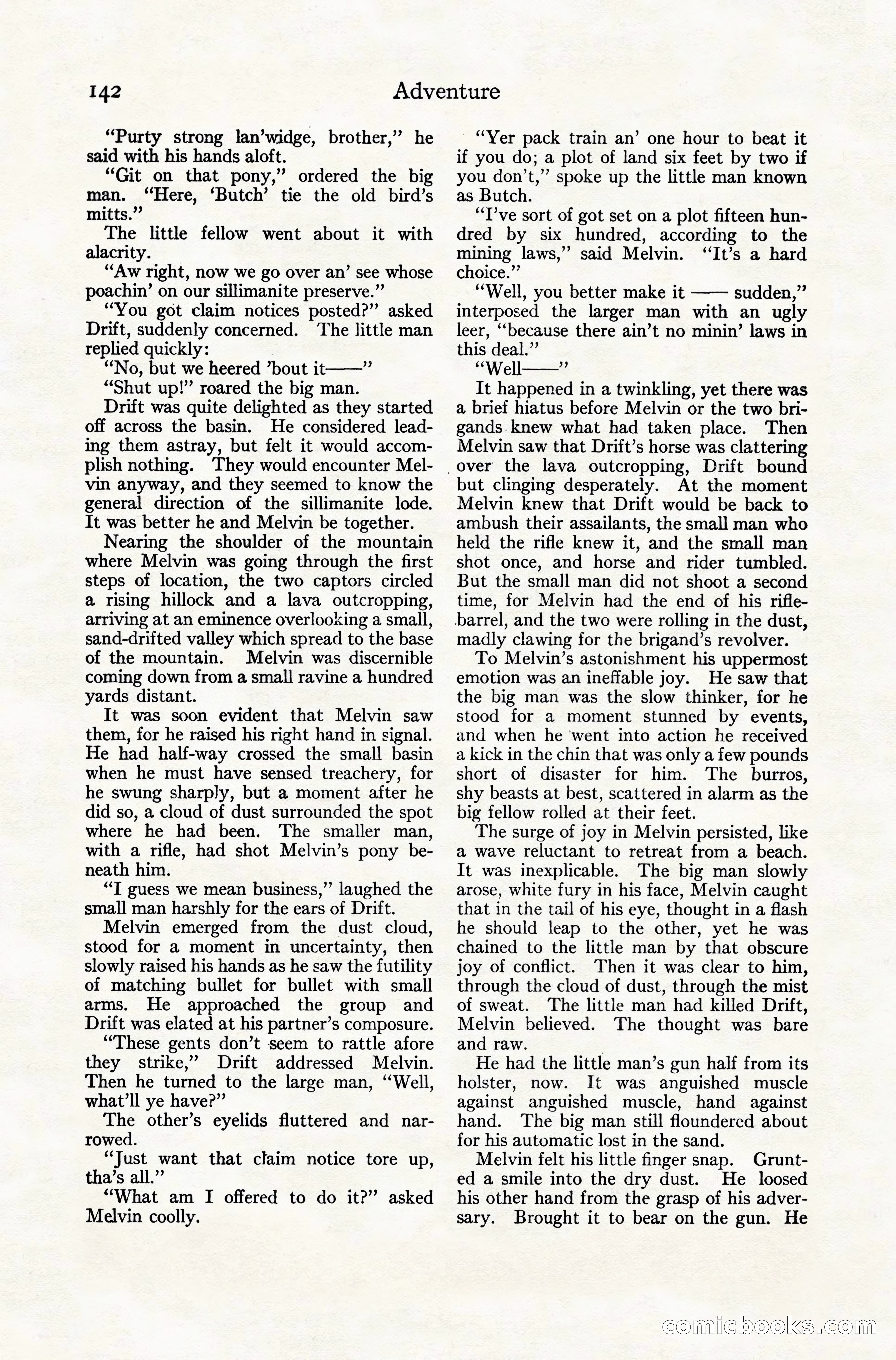 Adventure Magazine Cover, November 10, 1924 — page 144 of 194
