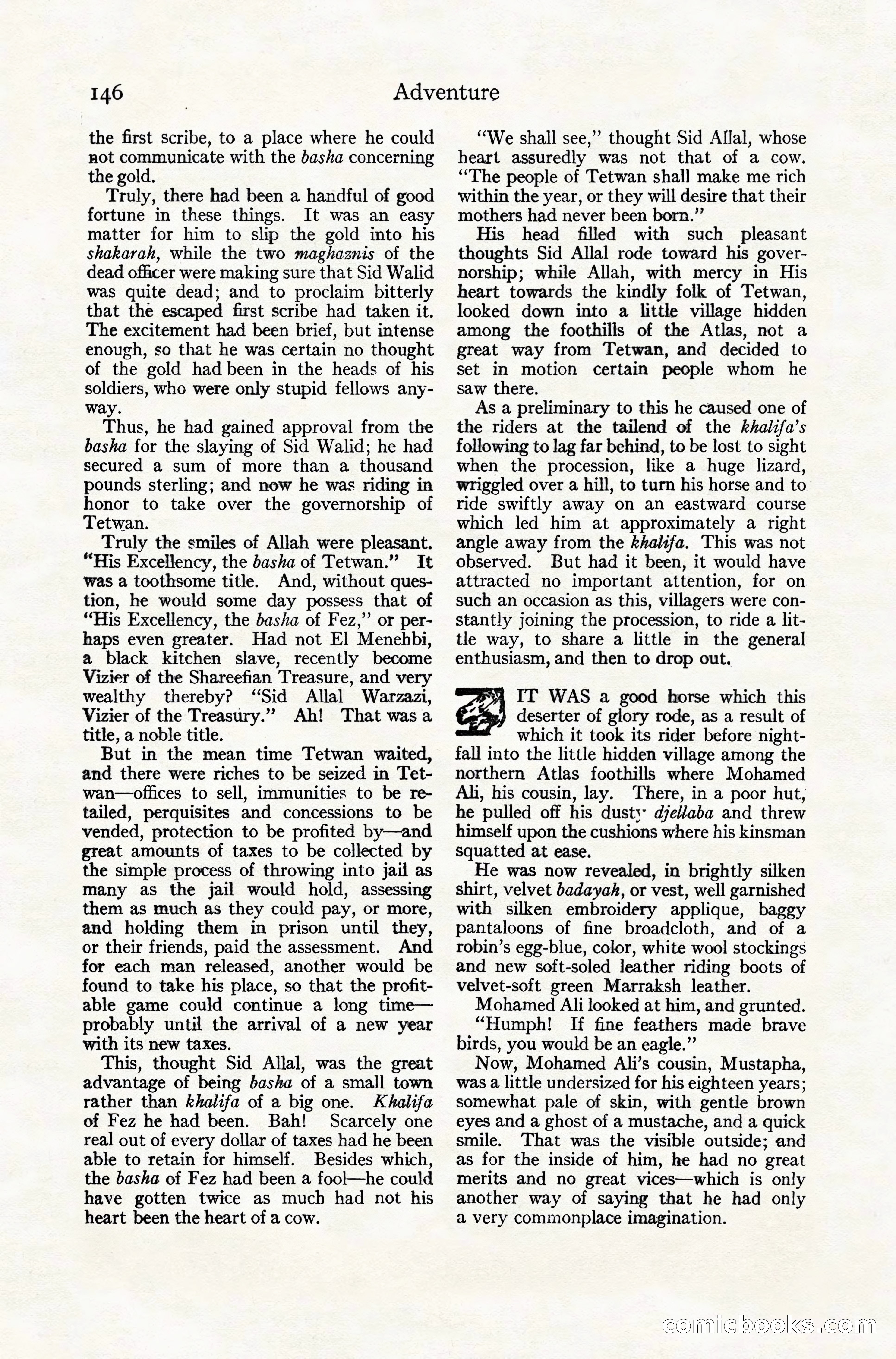 Adventure Magazine Cover, November 10, 1924 — page 148 of 194