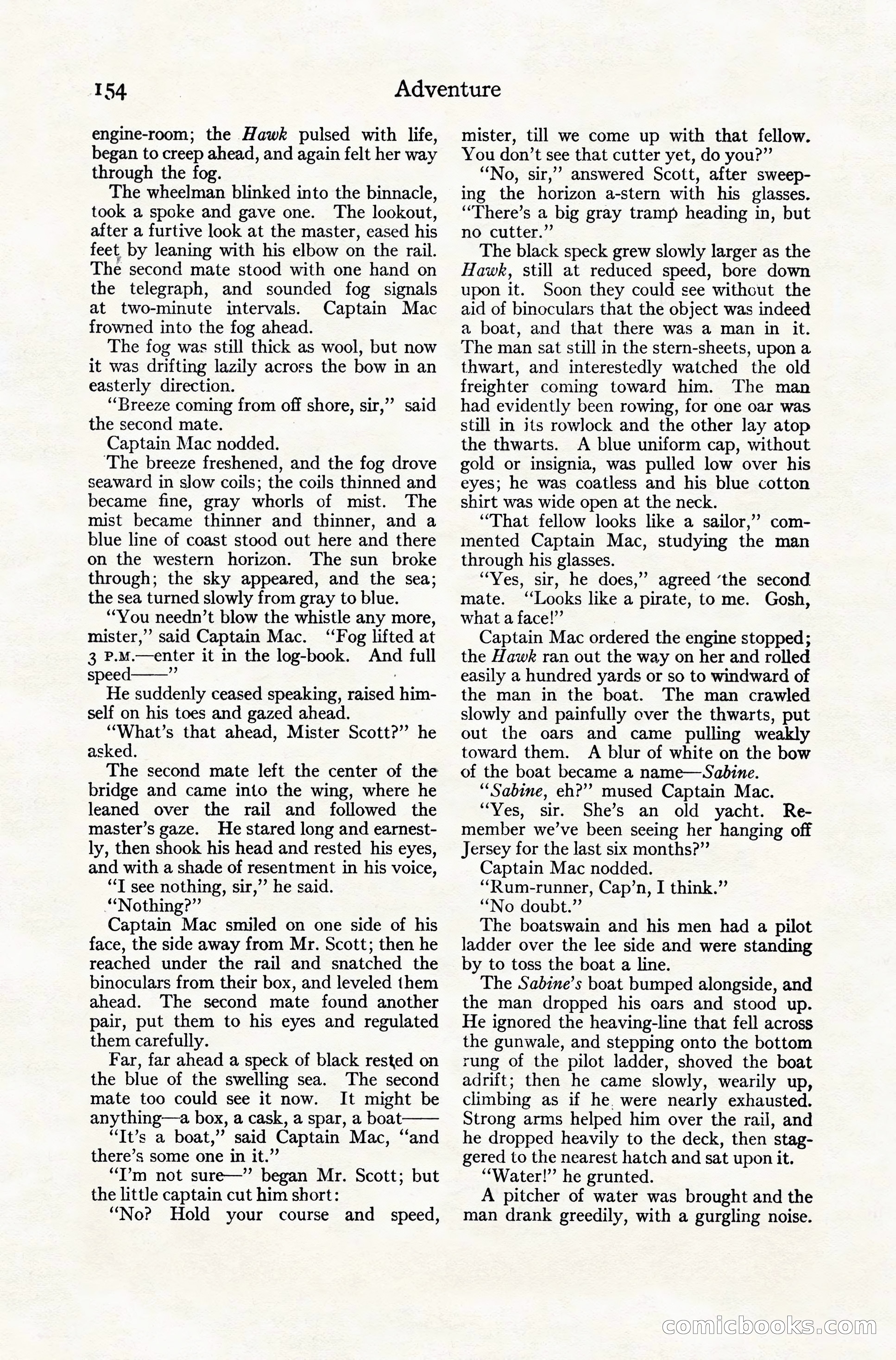 Adventure Magazine Cover, November 10, 1924 — page 156 of 194