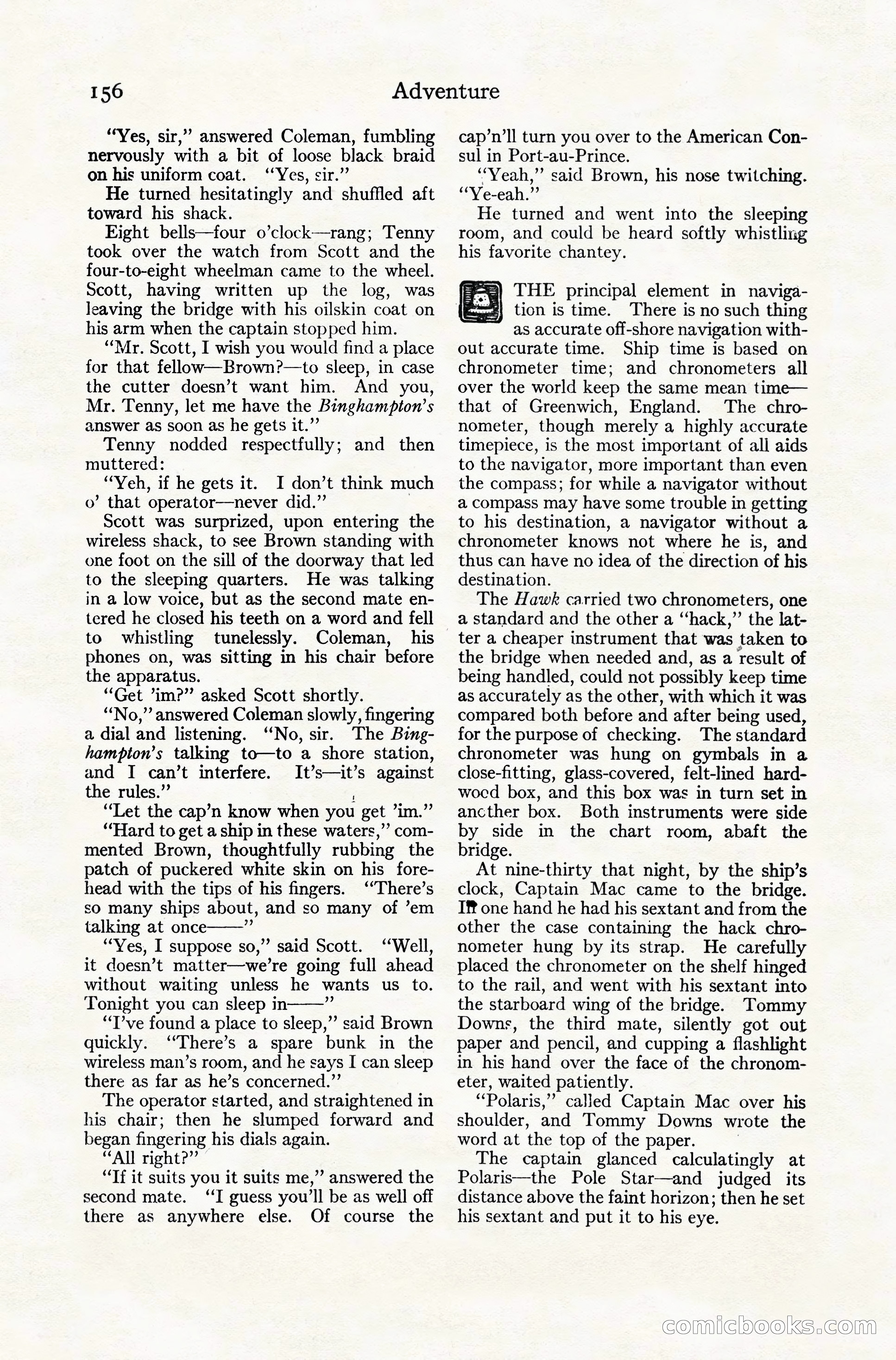 Adventure Magazine Cover, November 10, 1924 — page 158 of 194