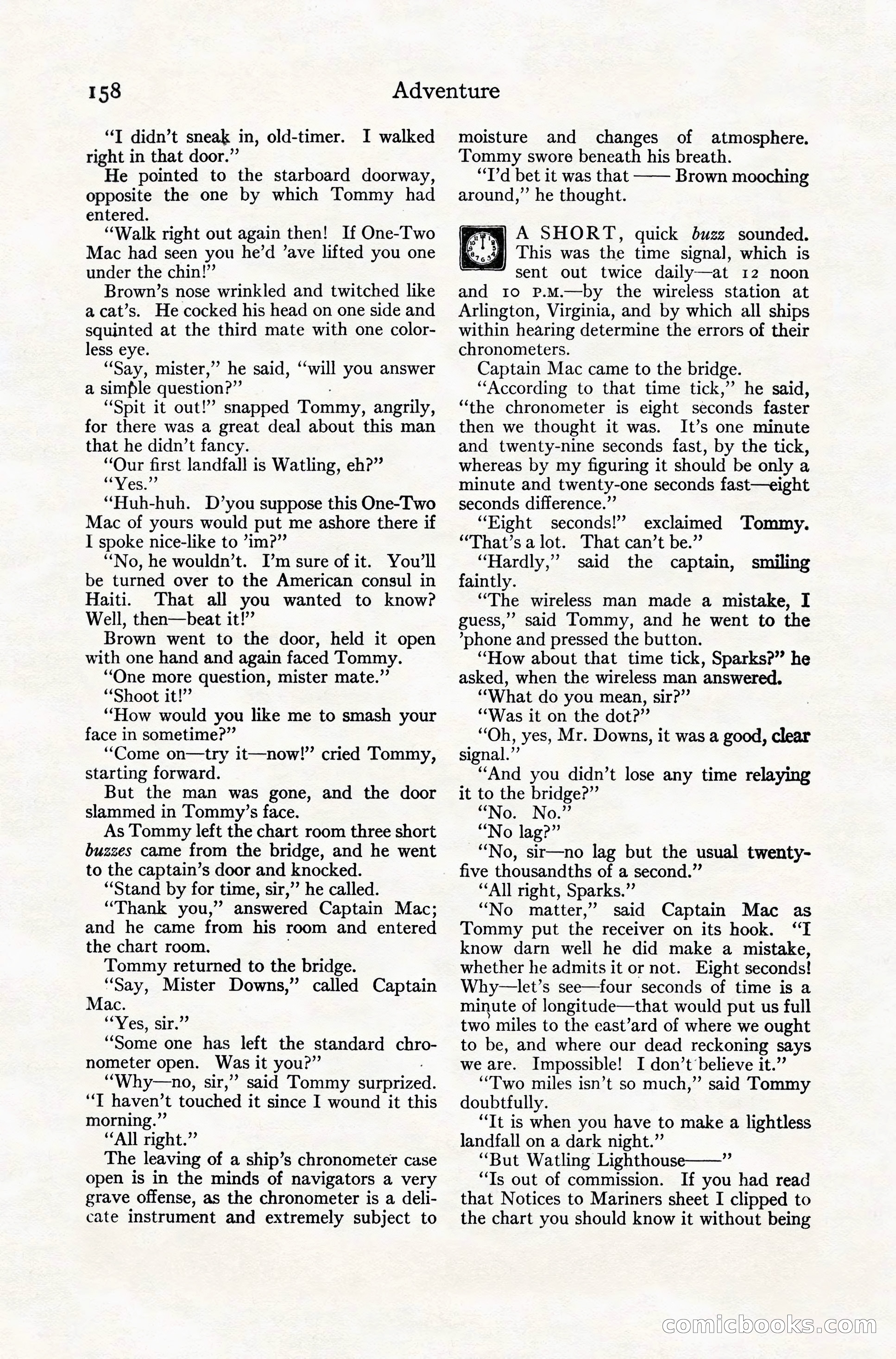 Adventure Magazine Cover, November 10, 1924 — page 160 of 194