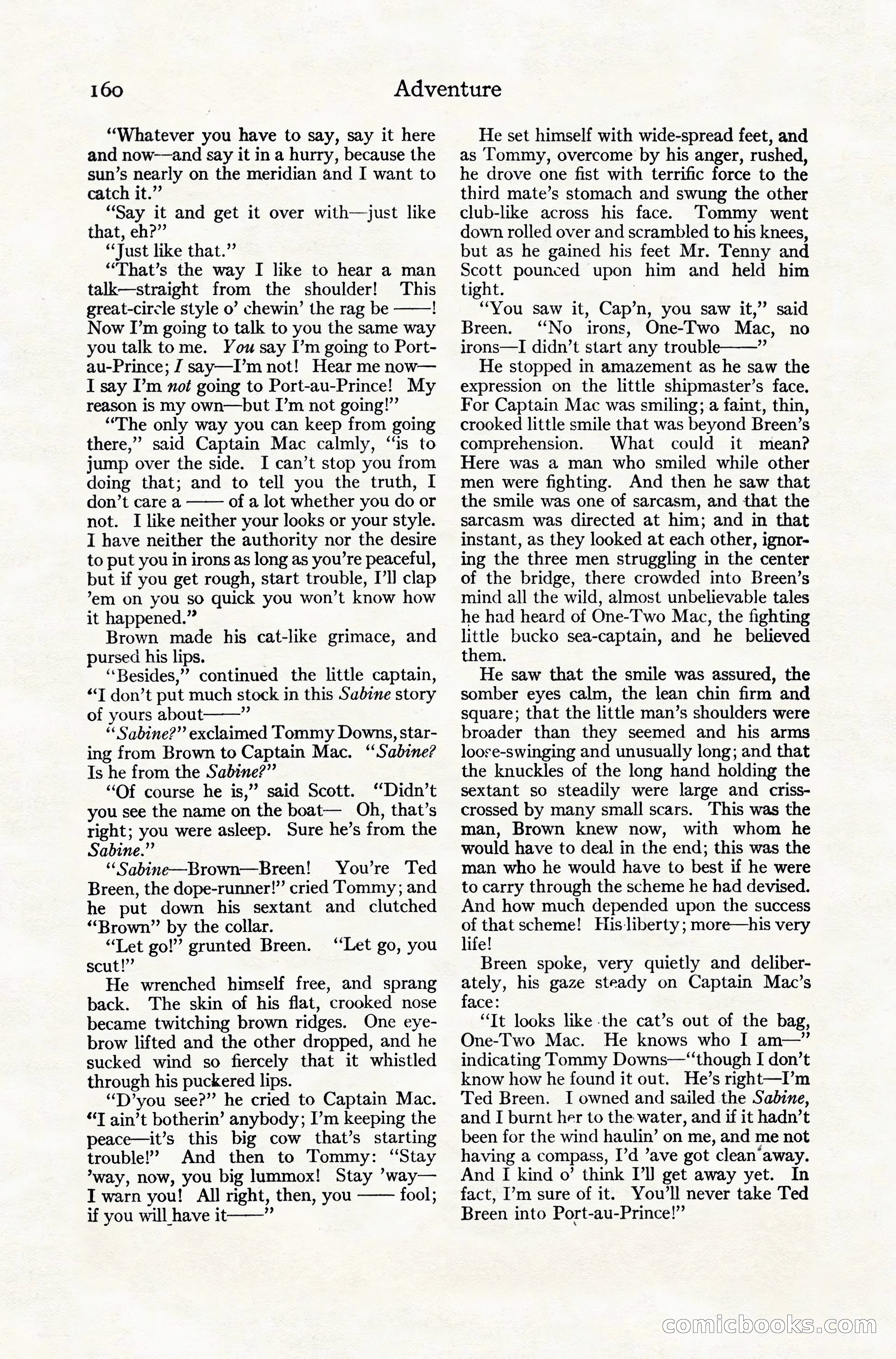 Adventure Magazine Cover, November 10, 1924 — page 162 of 194