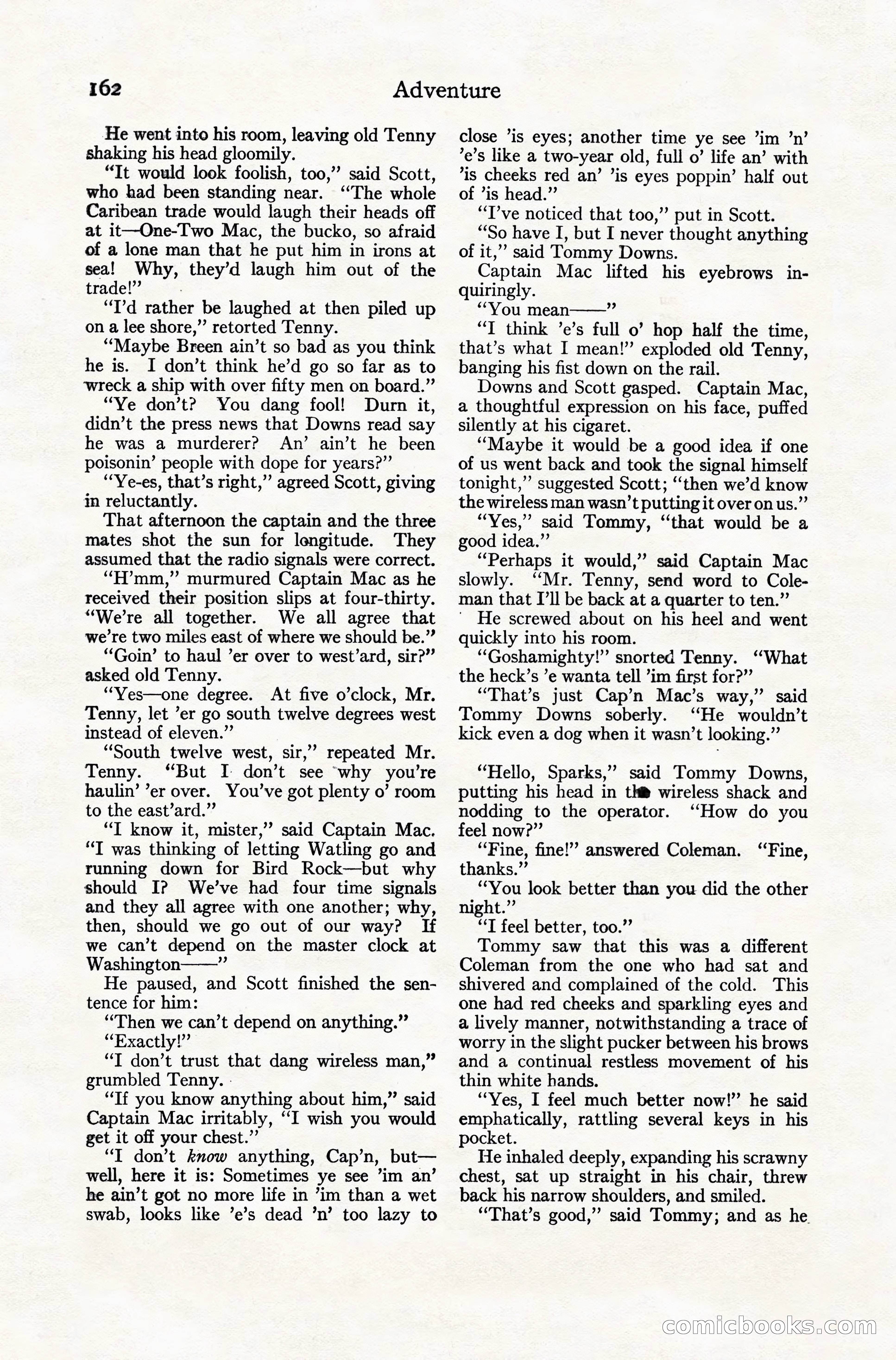 Adventure Magazine Cover, November 10, 1924 — page 164 of 194