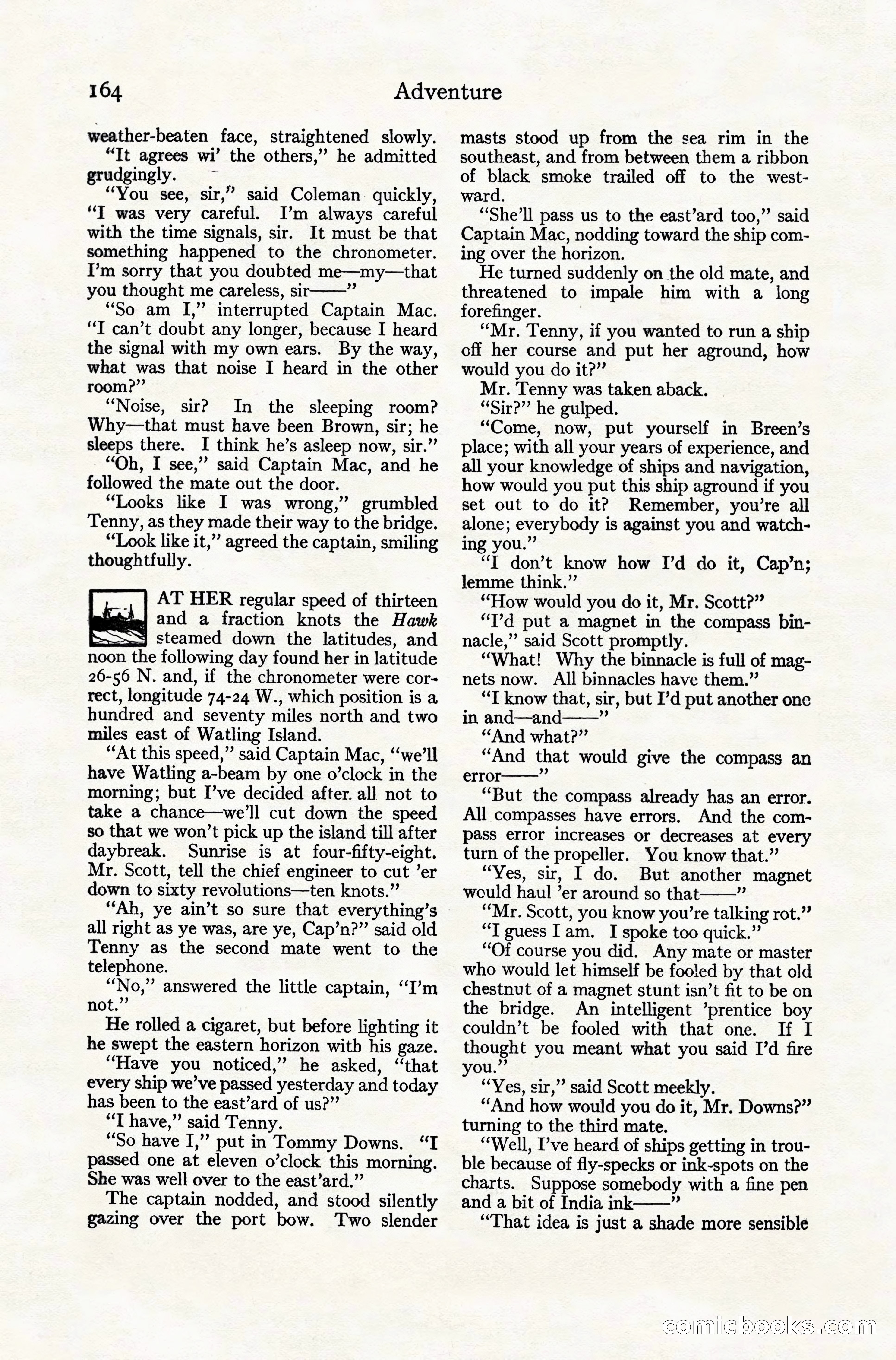 Adventure Magazine Cover, November 10, 1924 — page 166 of 194