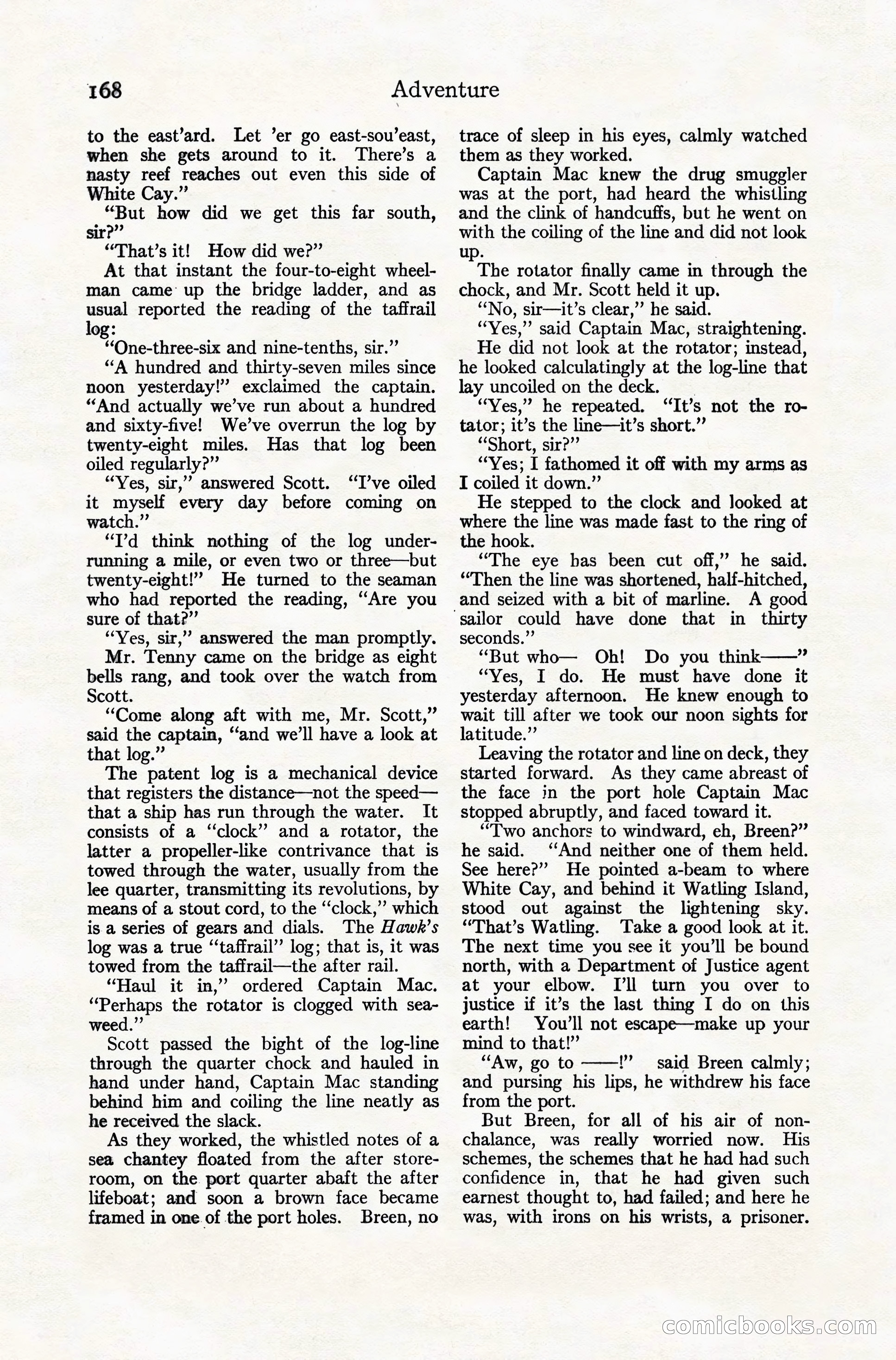Adventure Magazine Cover, November 10, 1924 — page 170 of 194