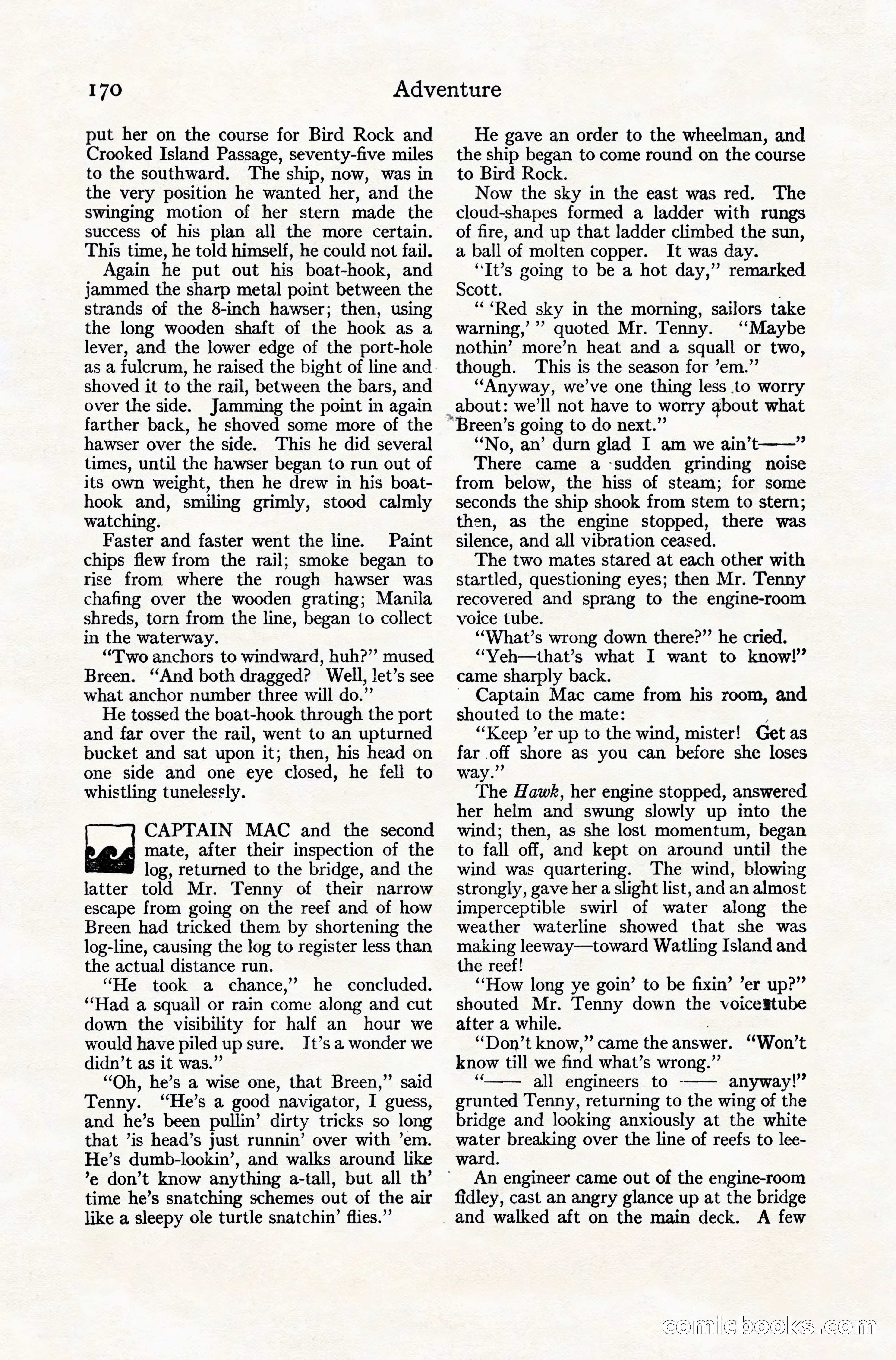 Adventure Magazine Cover, November 10, 1924 — page 172 of 194
