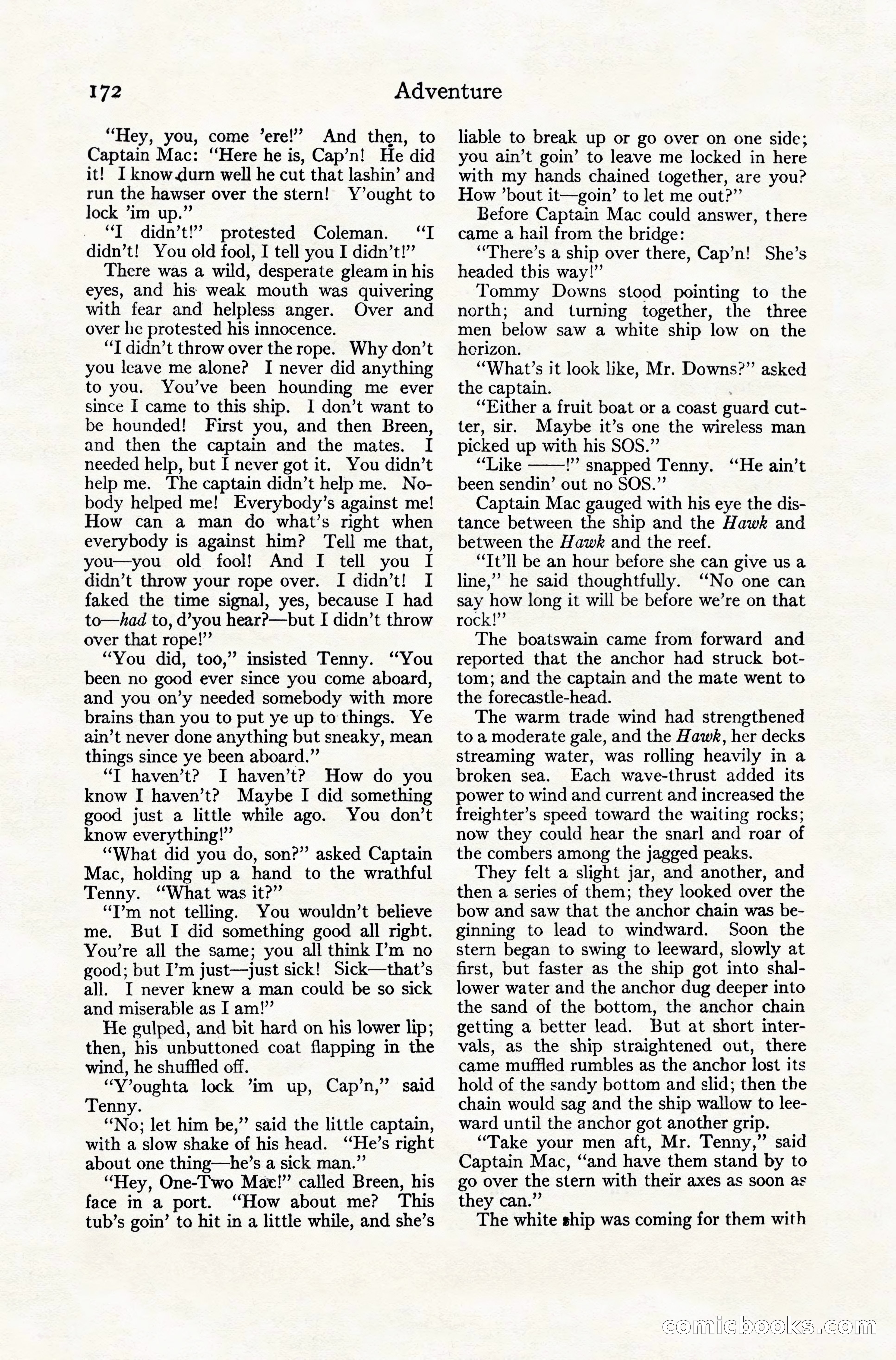 Adventure Magazine Cover, November 10, 1924 — page 174 of 194