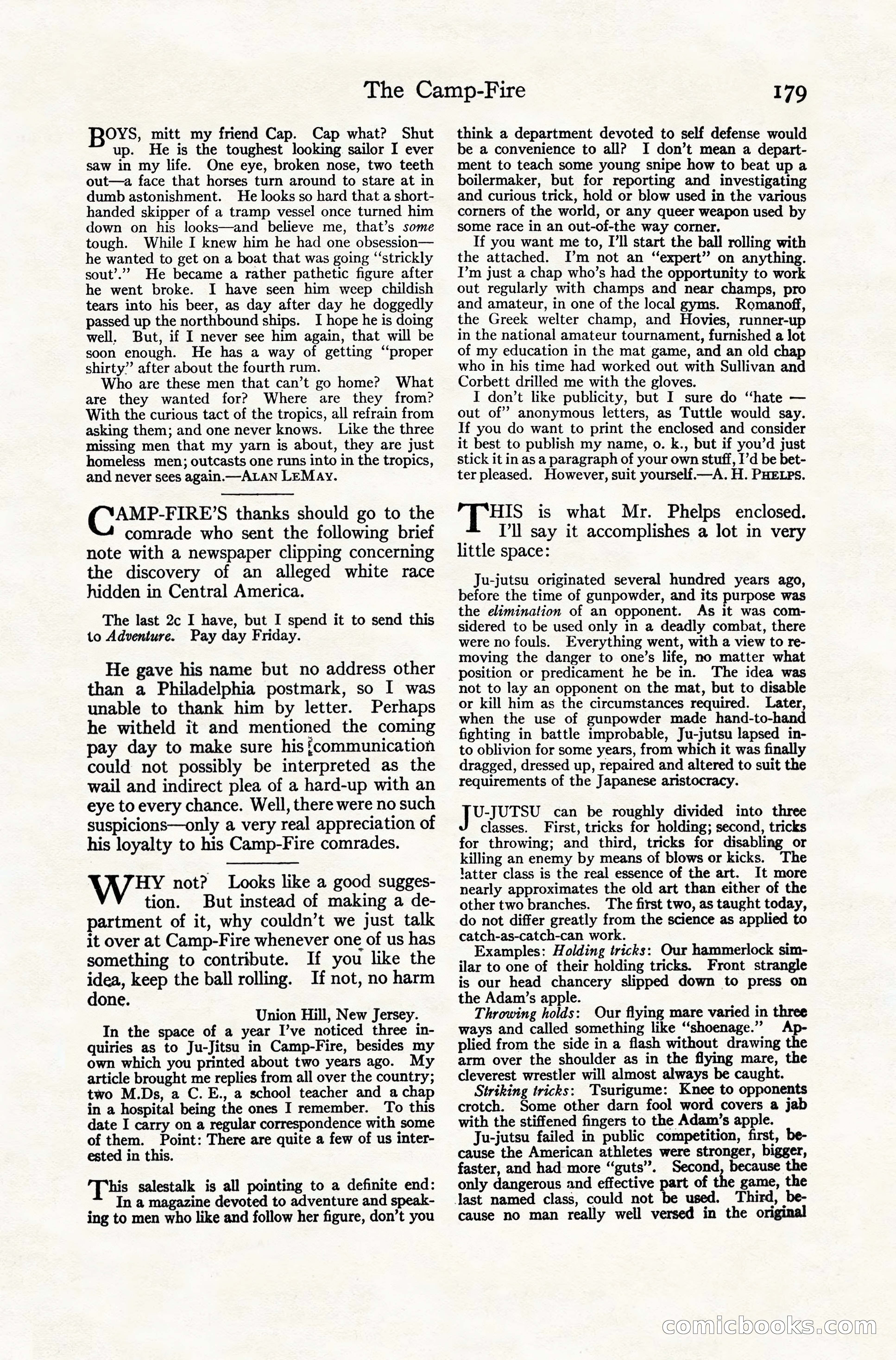 Adventure Magazine Cover, November 10, 1924 — page 181 of 194
