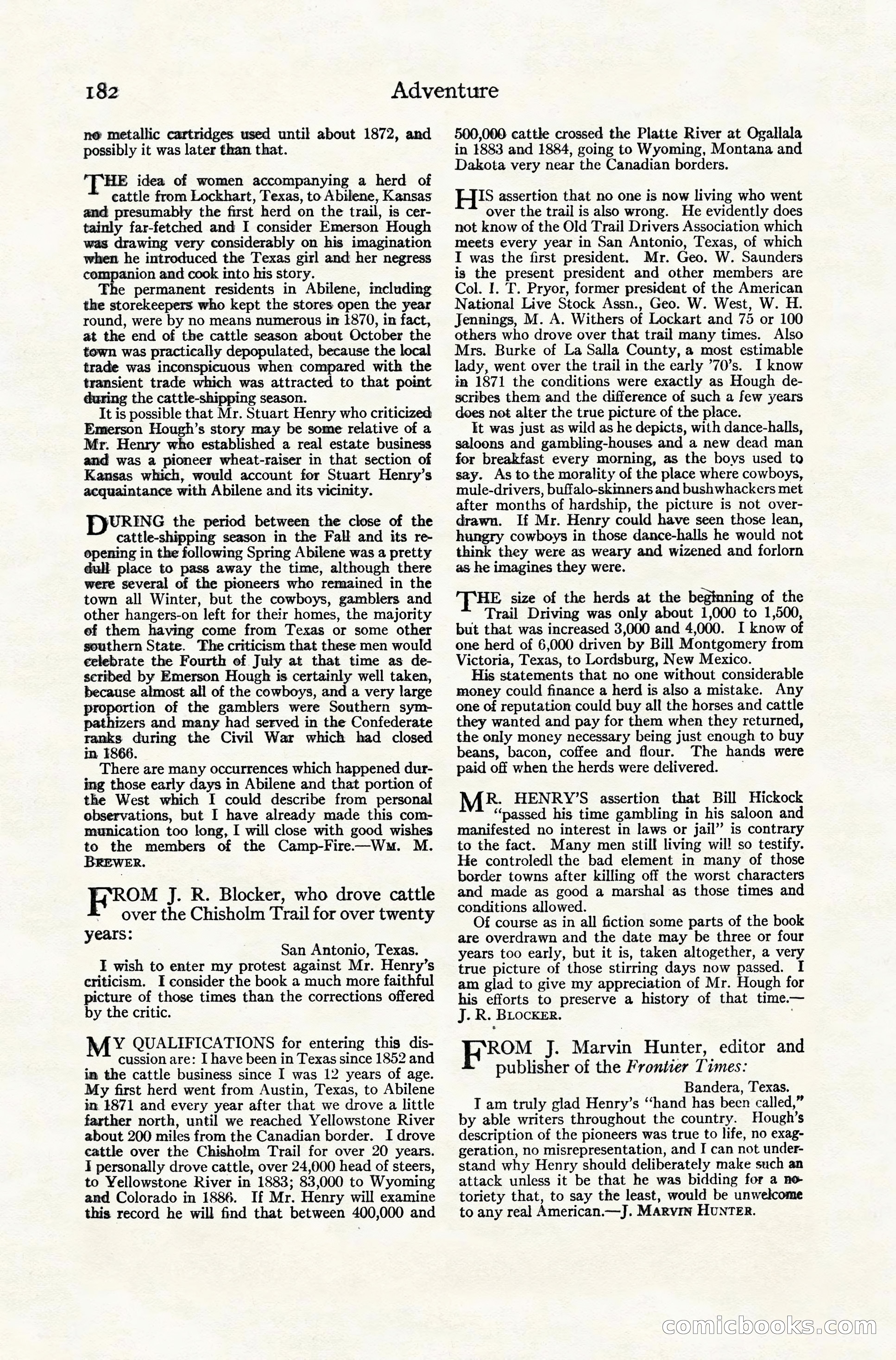 Adventure Magazine Cover, November 10, 1924 — page 184 of 194