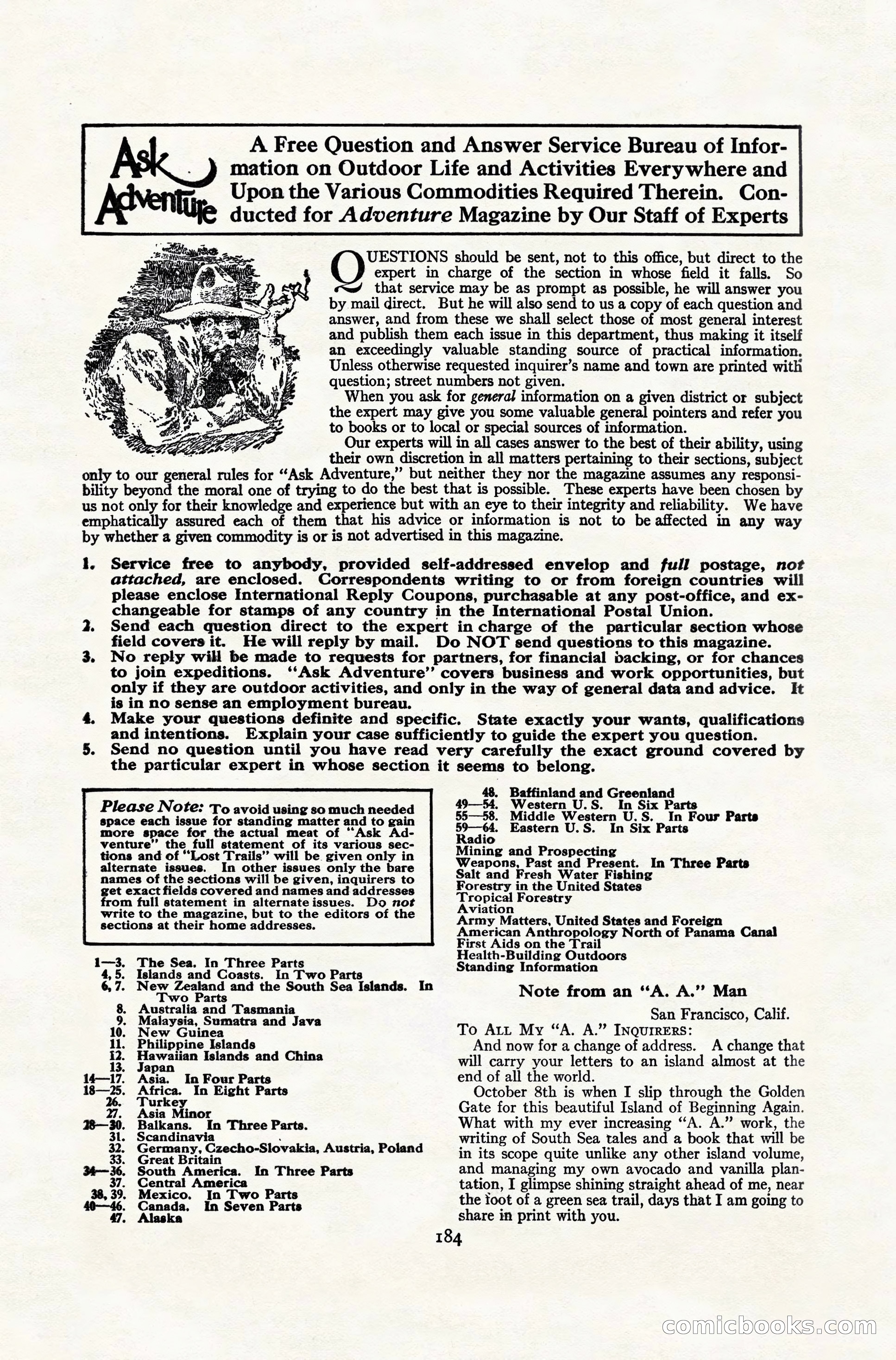 Adventure Magazine Cover, November 10, 1924 — page 186 of 194