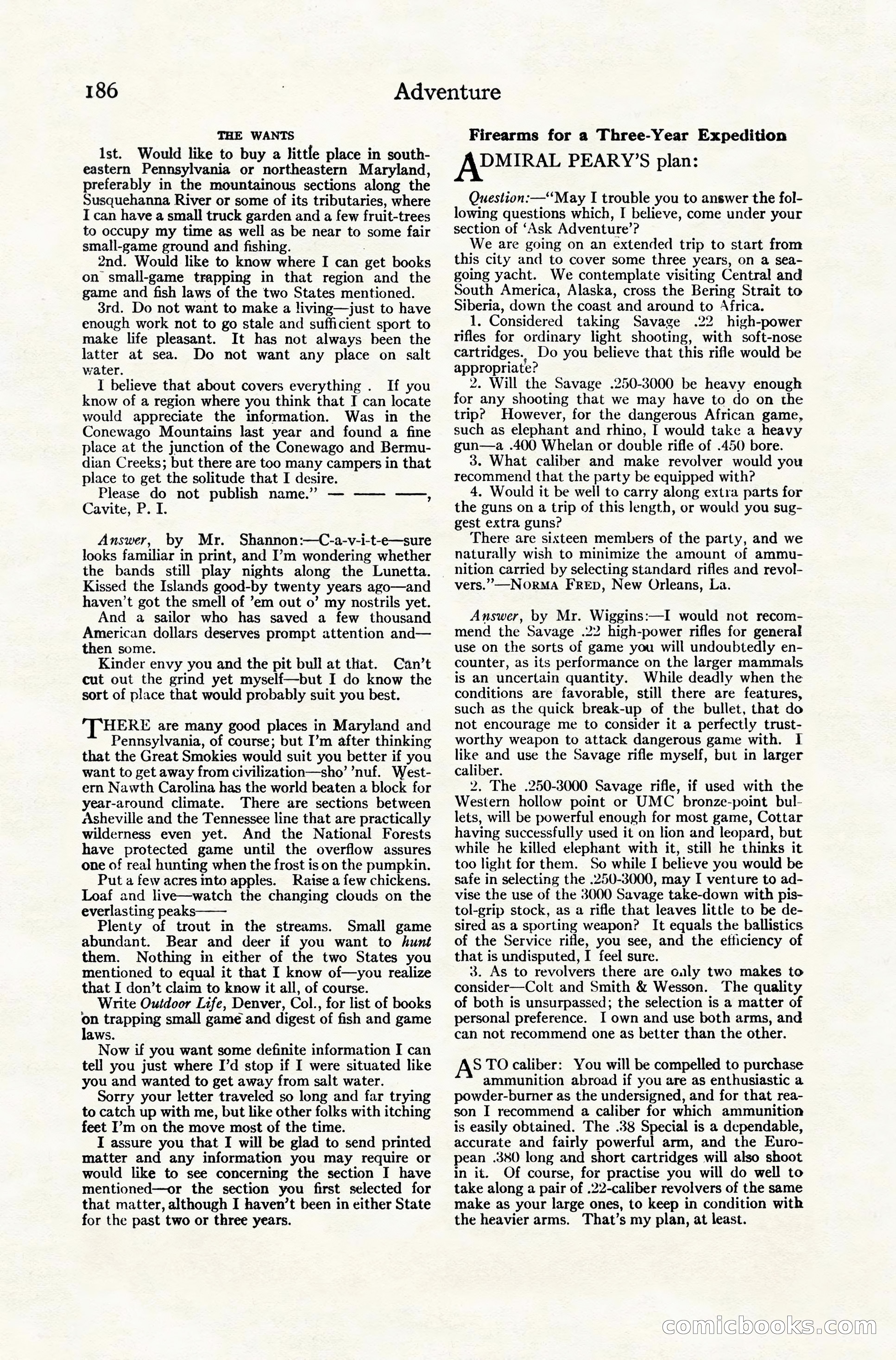 Adventure Magazine Cover, November 10, 1924 — page 188 of 194