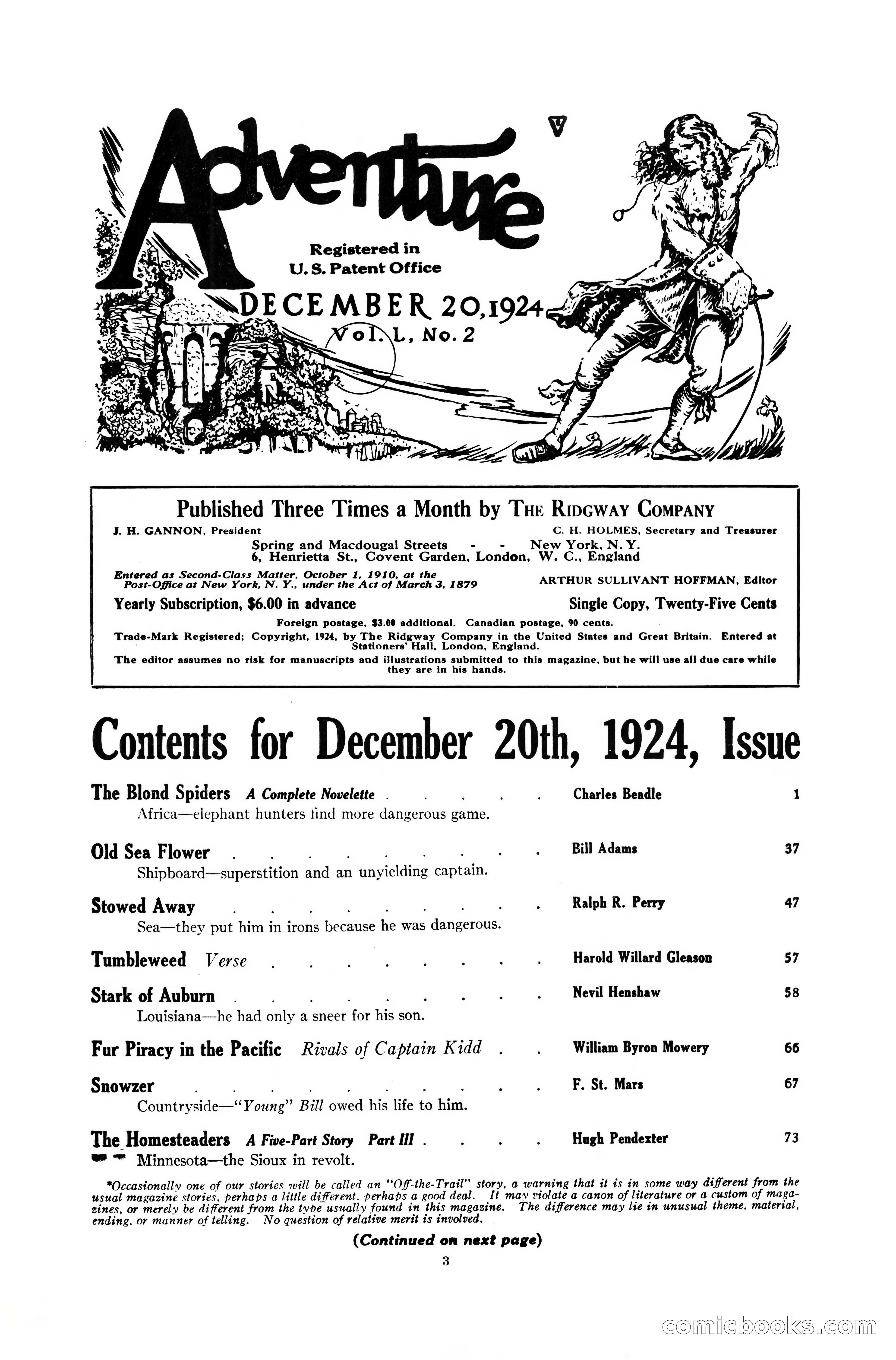 Adventure Magazine, December 10, 1924 — page 5 of 216