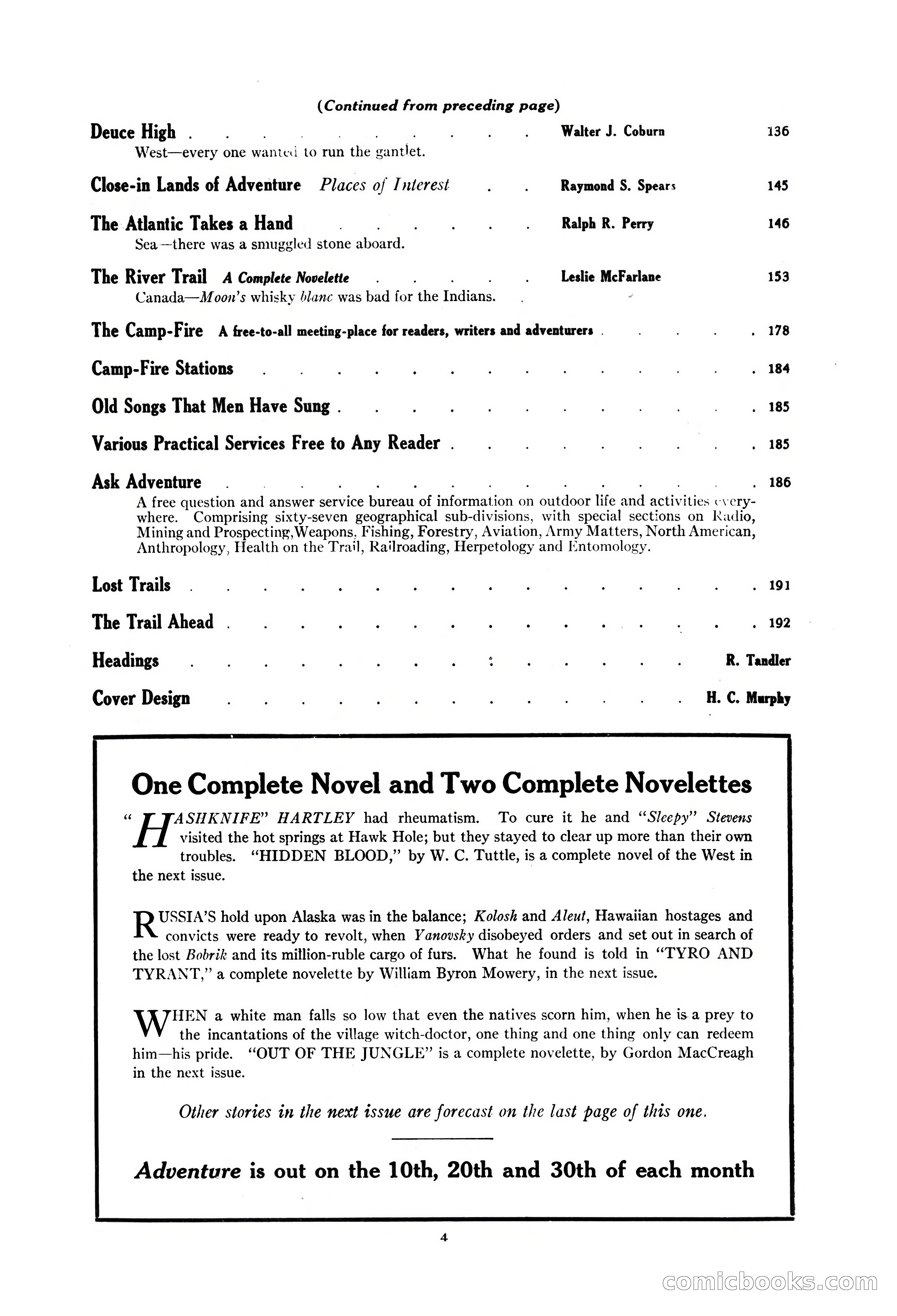 Adventure Magazine Cover, March 20, 1925 — page 6 of 212