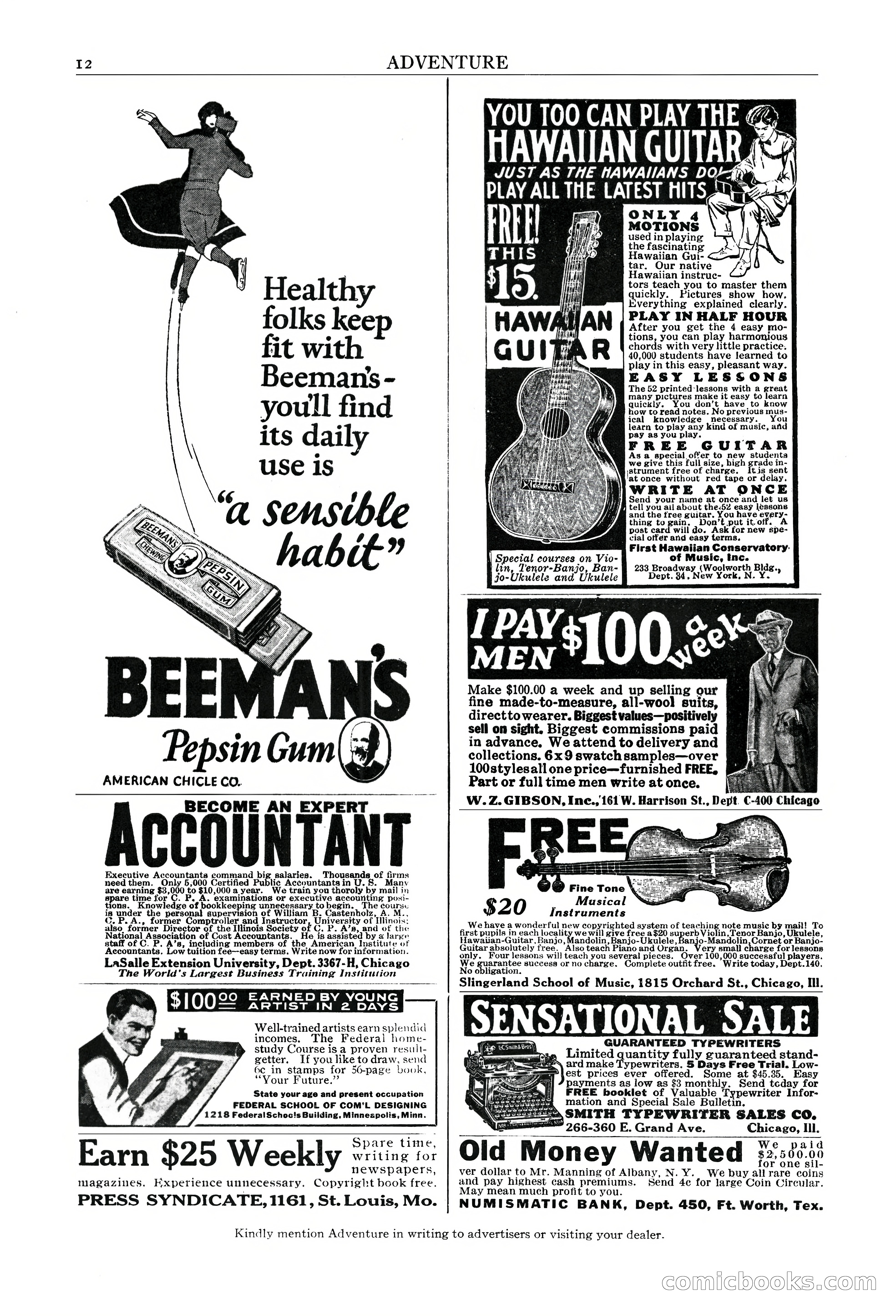 Adventure Magazine Cover, March 20, 1925 — page 14 of 212