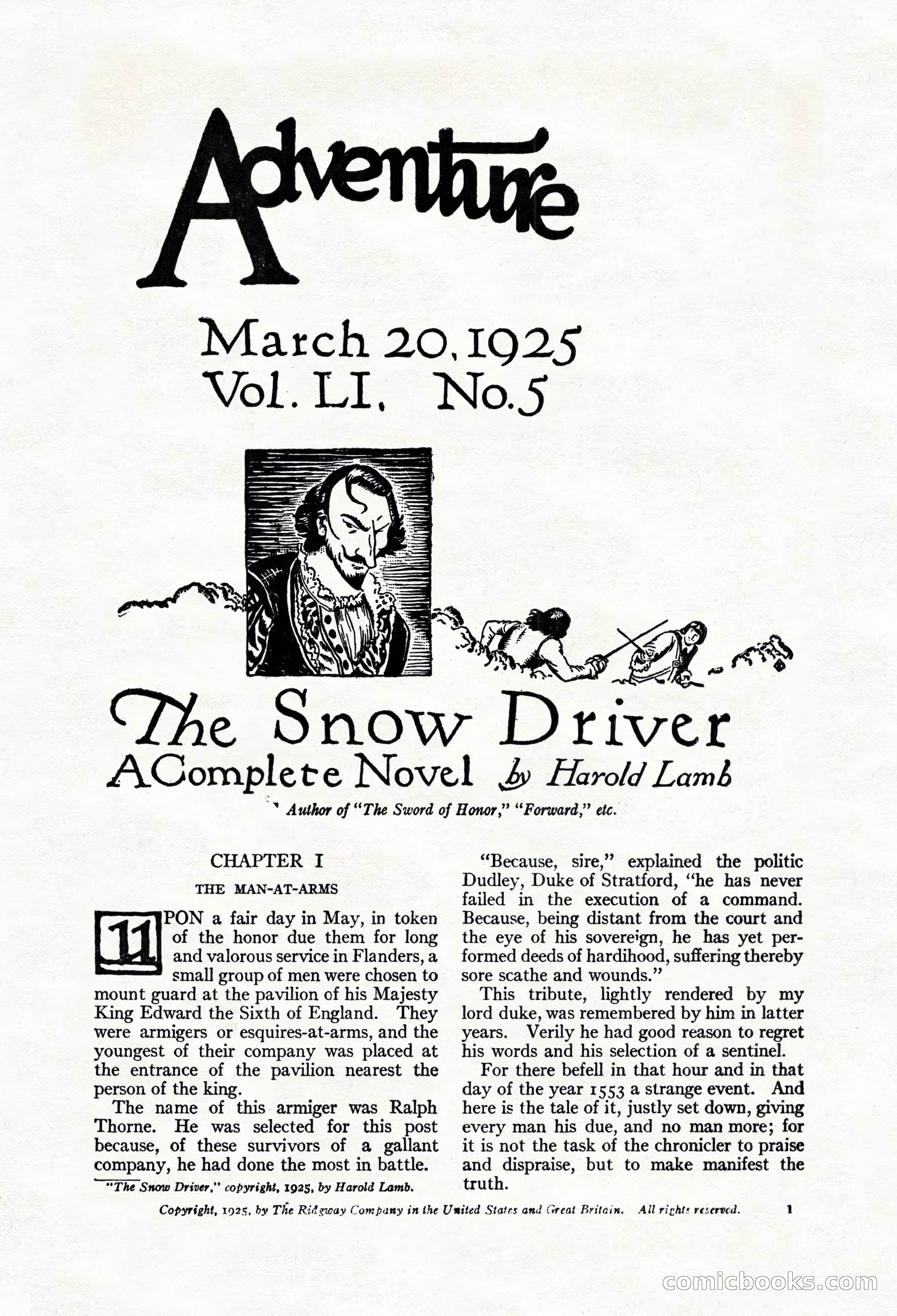 Adventure Magazine Cover, March 20, 1925 — page 19 of 212