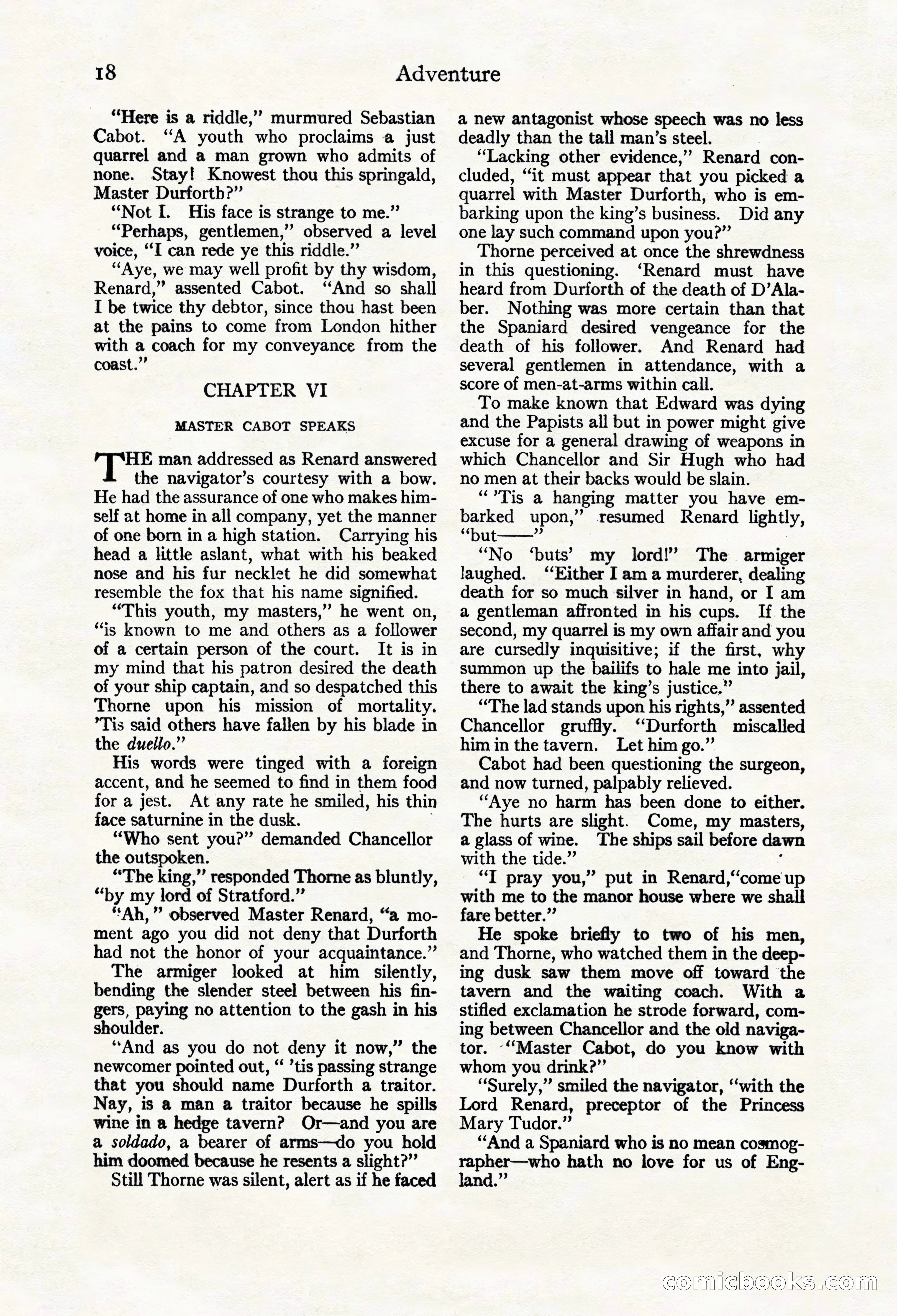 Adventure Magazine Cover, March 20, 1925 — page 36 of 212