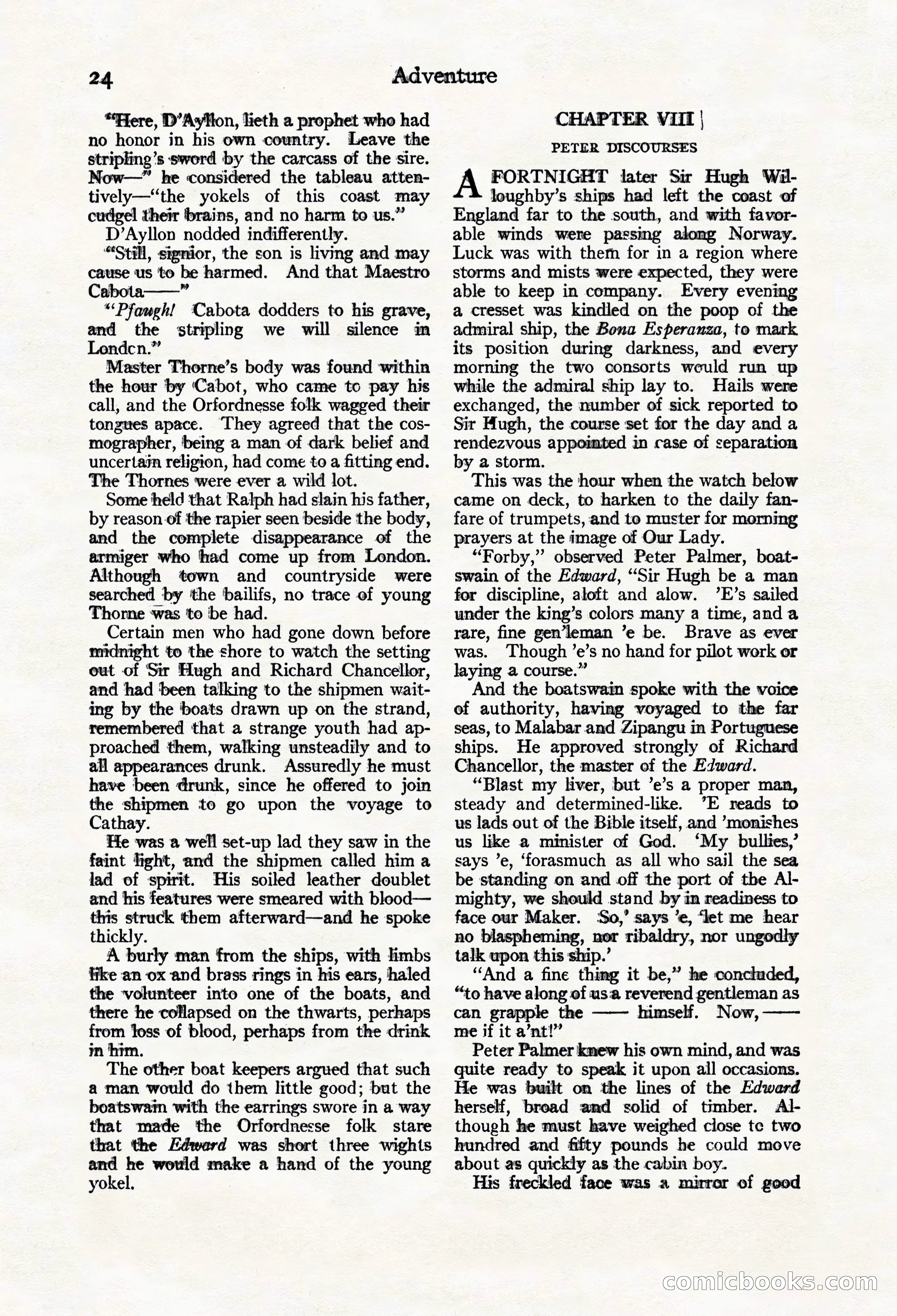 Adventure Magazine Cover, March 20, 1925 — page 42 of 212