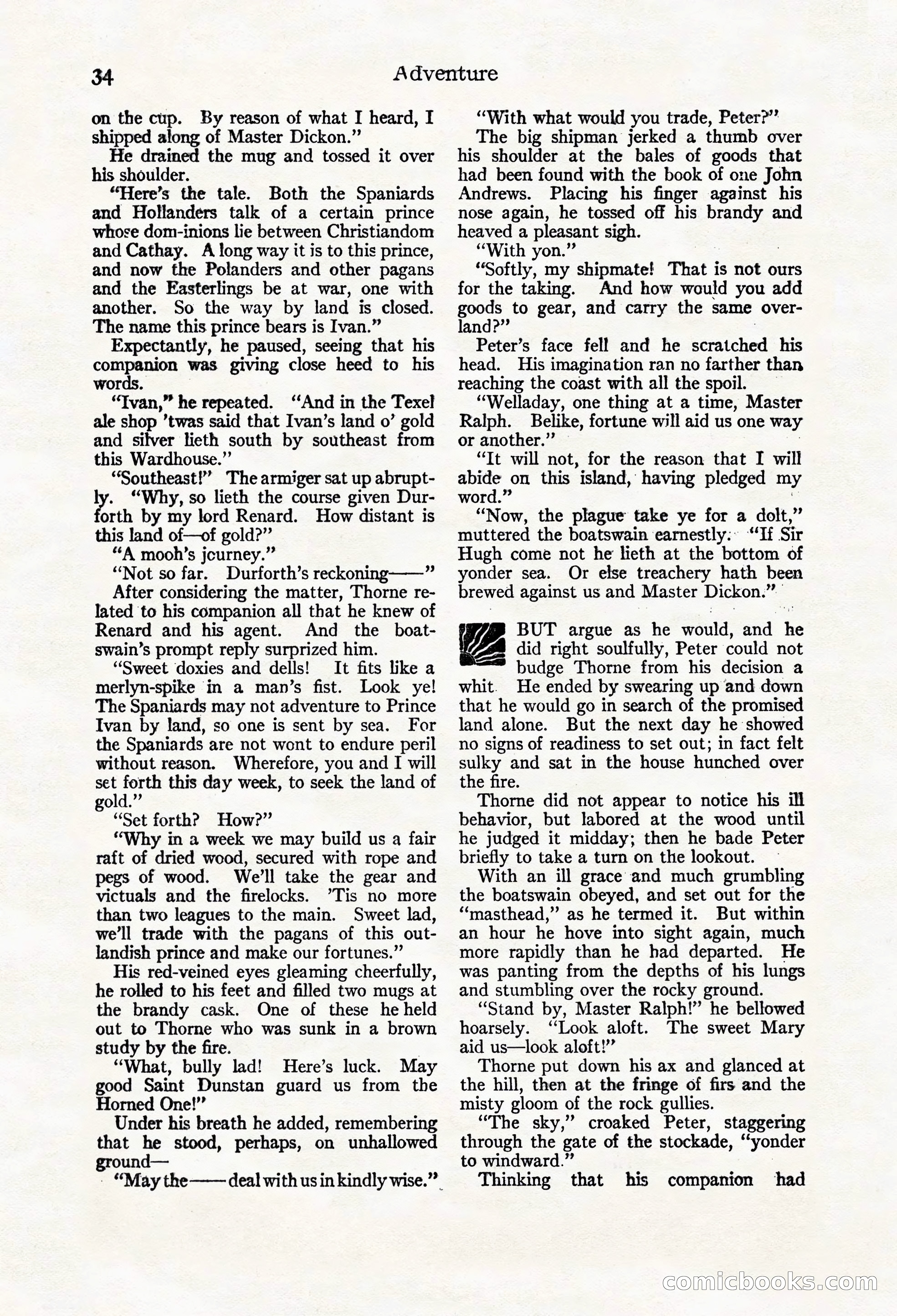 Adventure Magazine Cover, March 20, 1925 — page 52 of 212