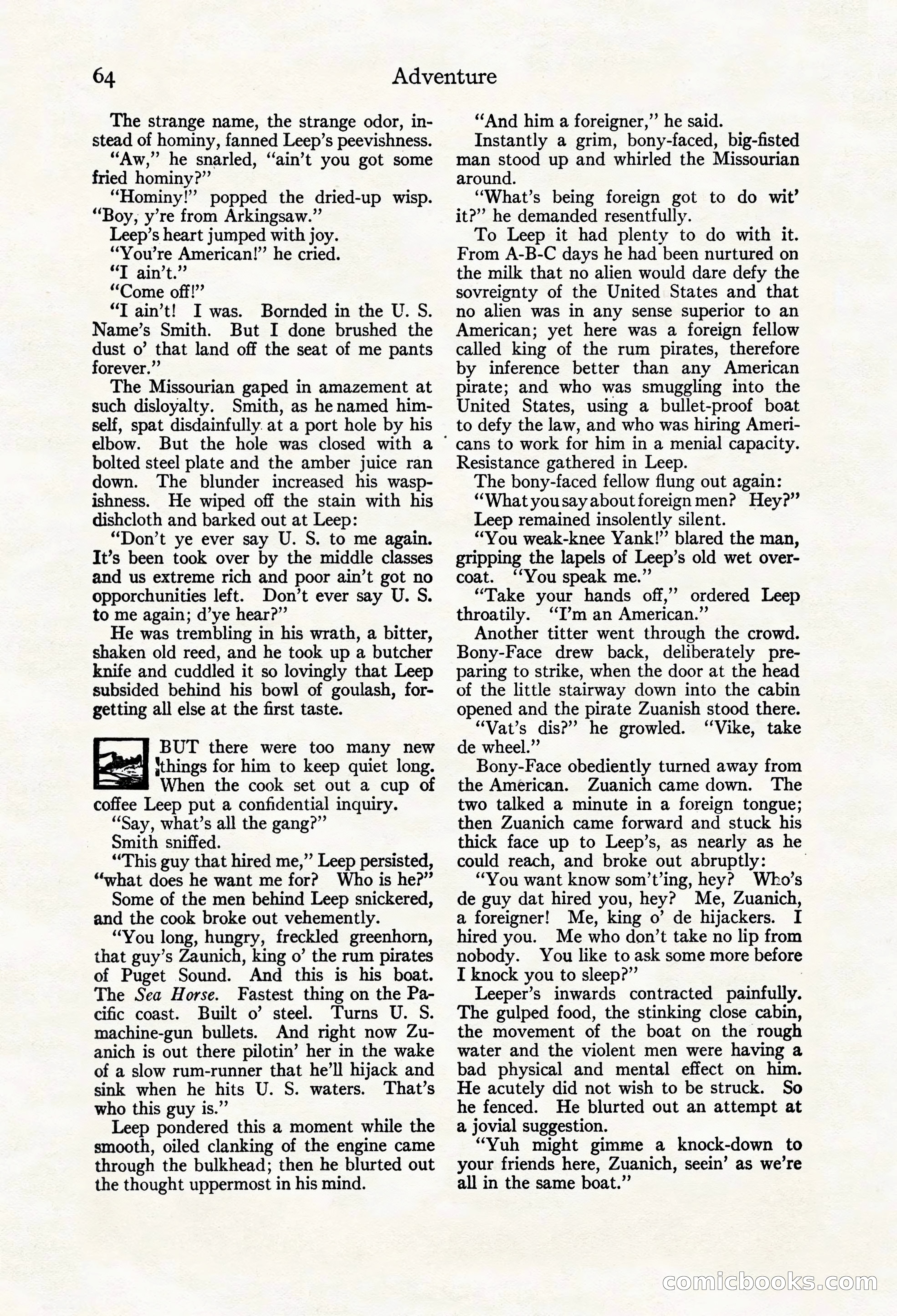 Adventure Magazine Cover, March 20, 1925 — page 82 of 212