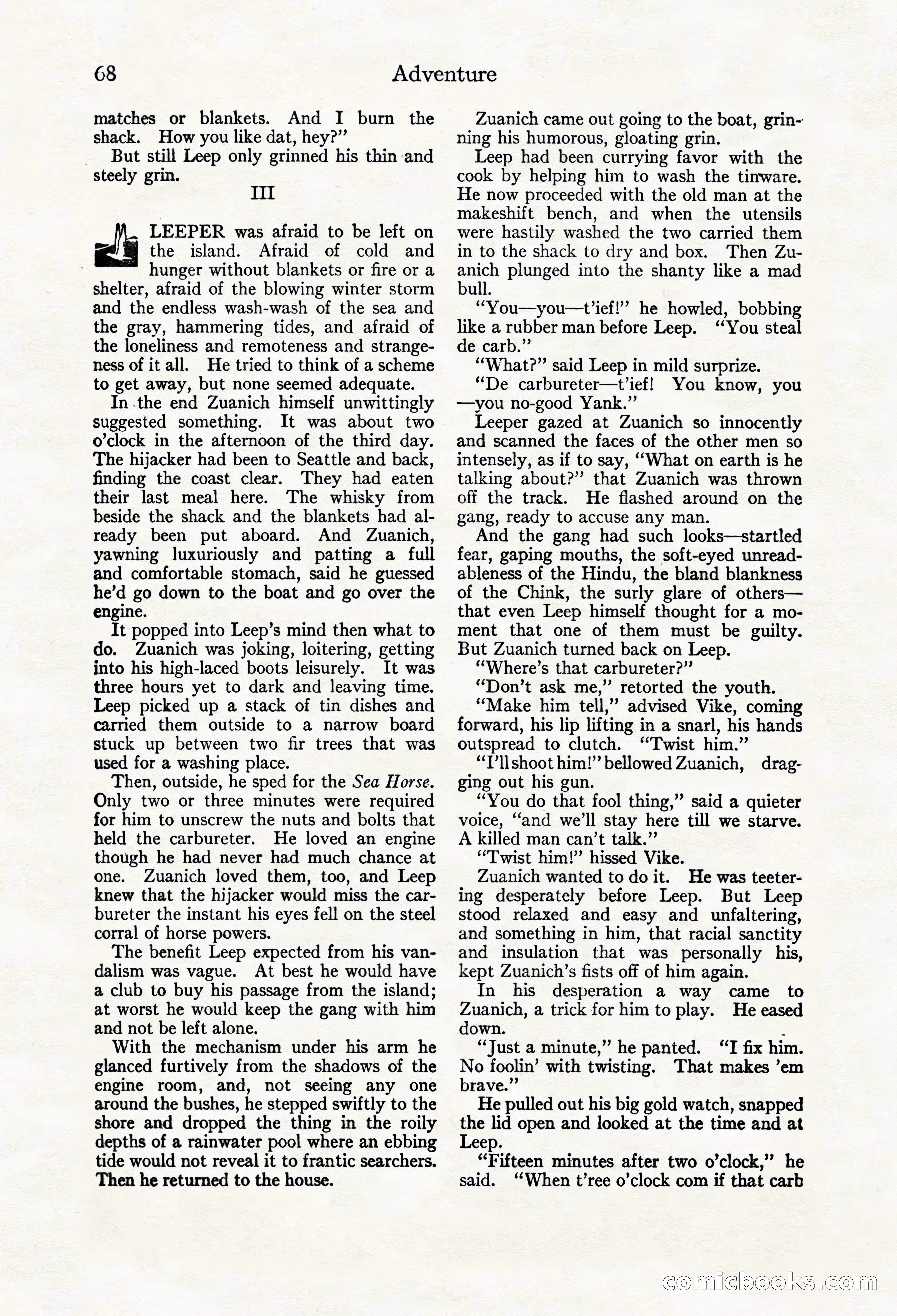 Adventure Magazine Cover, March 20, 1925 — page 86 of 212