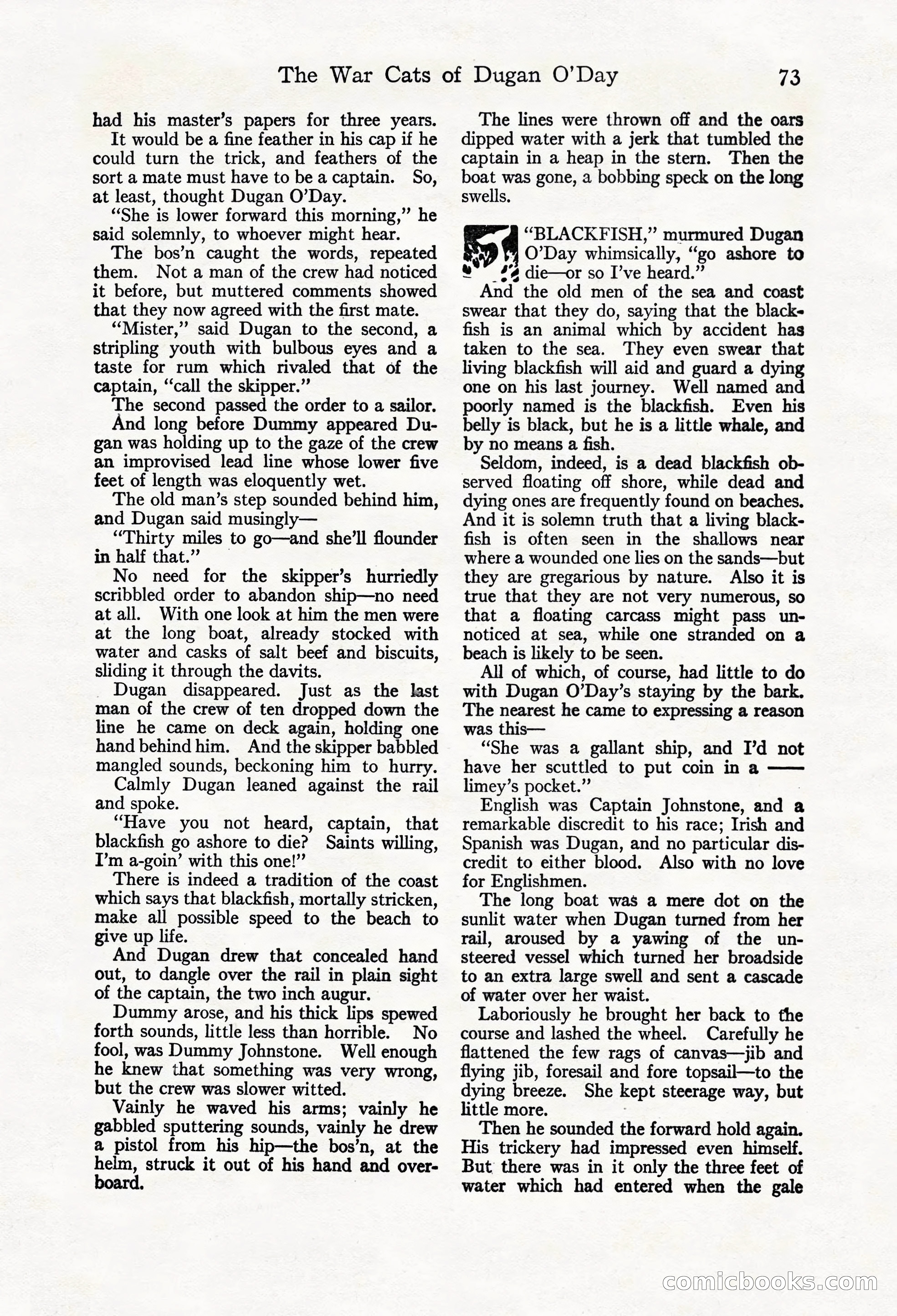 Adventure Magazine Cover, March 20, 1925 — page 91 of 212